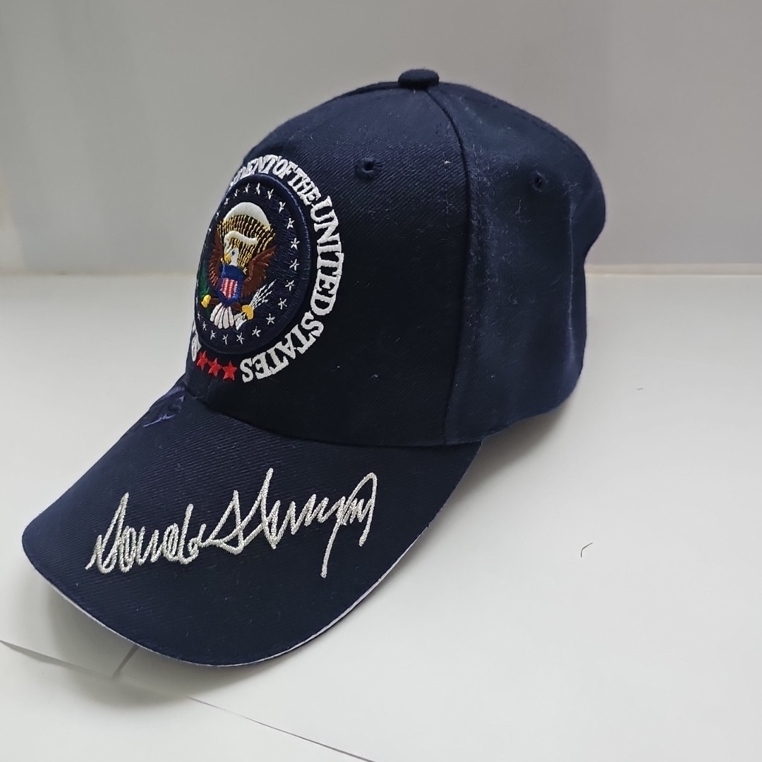 TRUMP Hat Blue Eagle SEAL MAGA President Signature Trucker Cap 45th