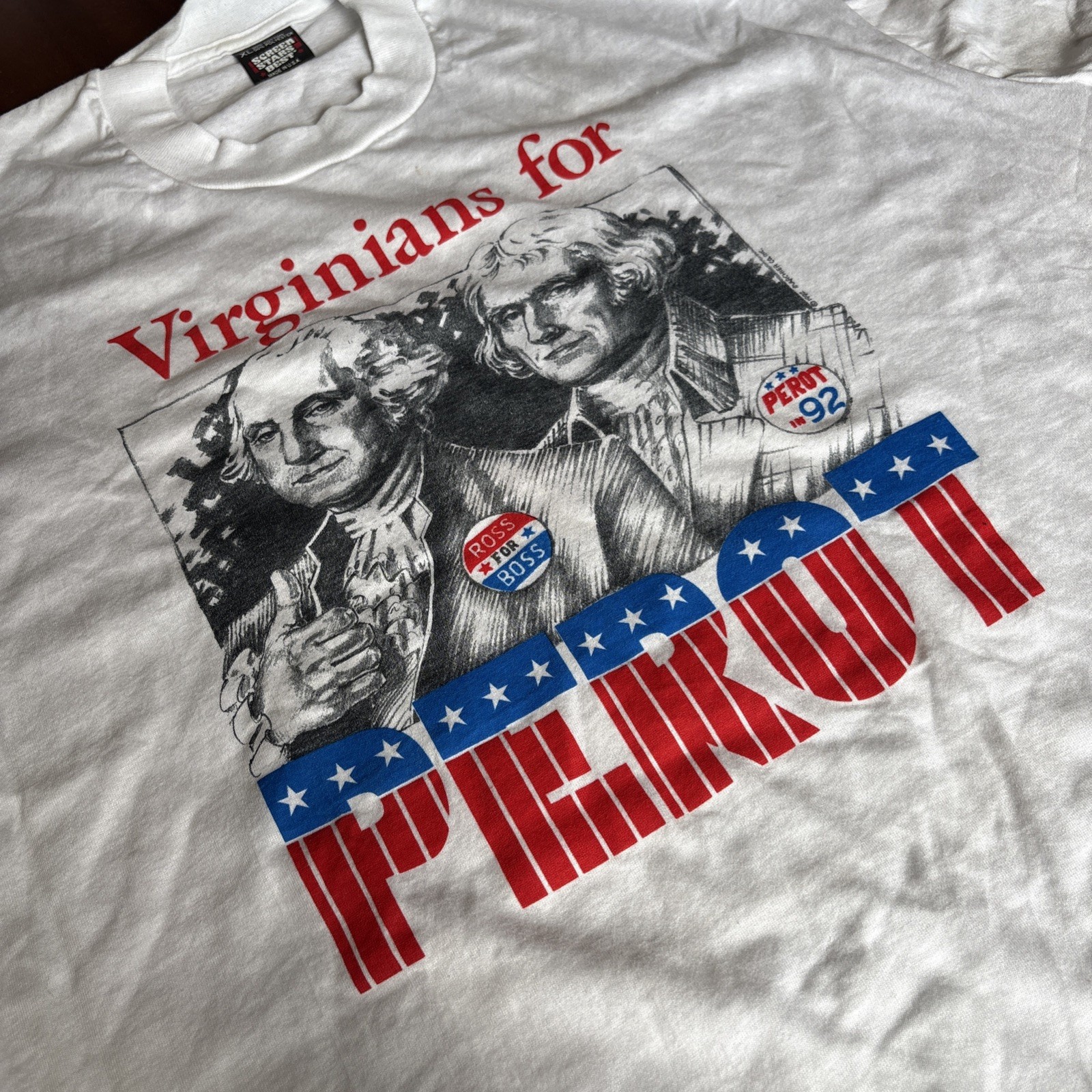 Vintage Ross Perot Reform Party Campaign Shirt 1992 Election Virginia XL Rare