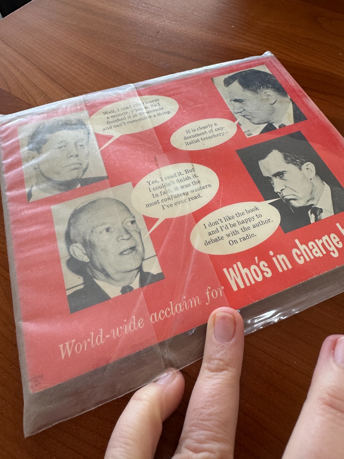FREE SHIP! Vintage Who’s in Charge Here Gardner 1962 Political Jokes