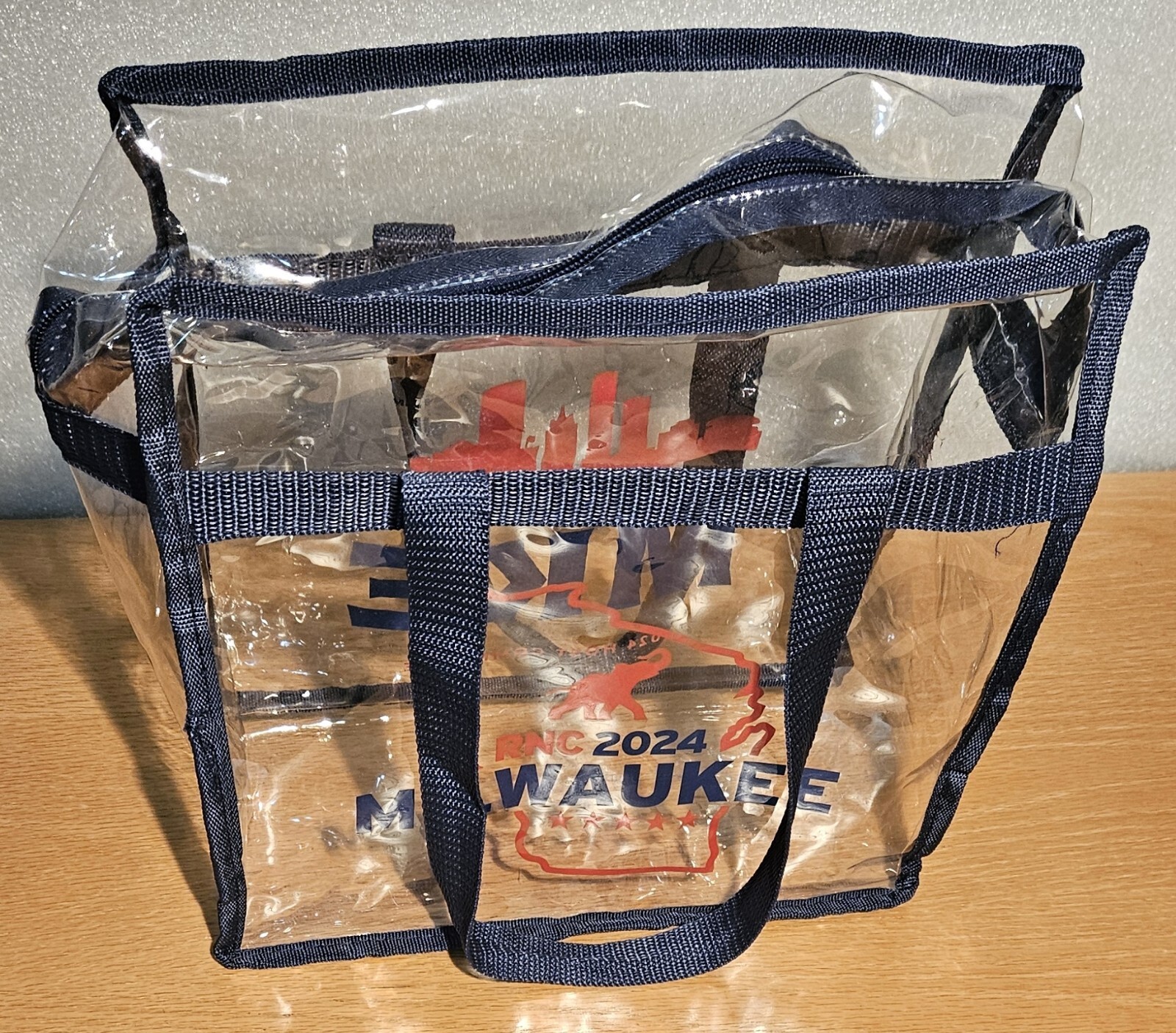 RNC 2024 Milwaukee Clear Plastic Tote Bag Republican Donald Trump