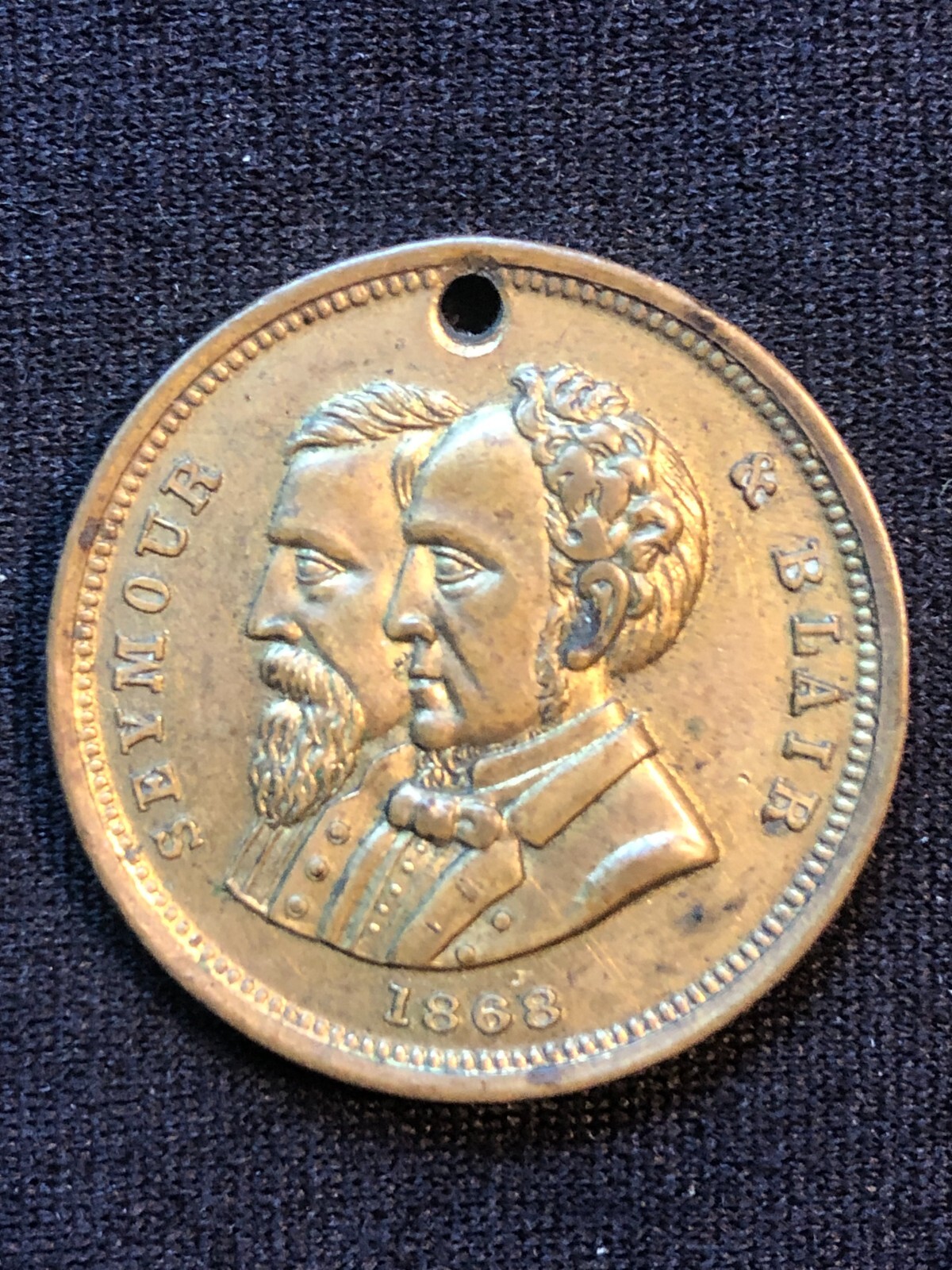 Horatio Seymour 1868 Presidential Election Campaign Token