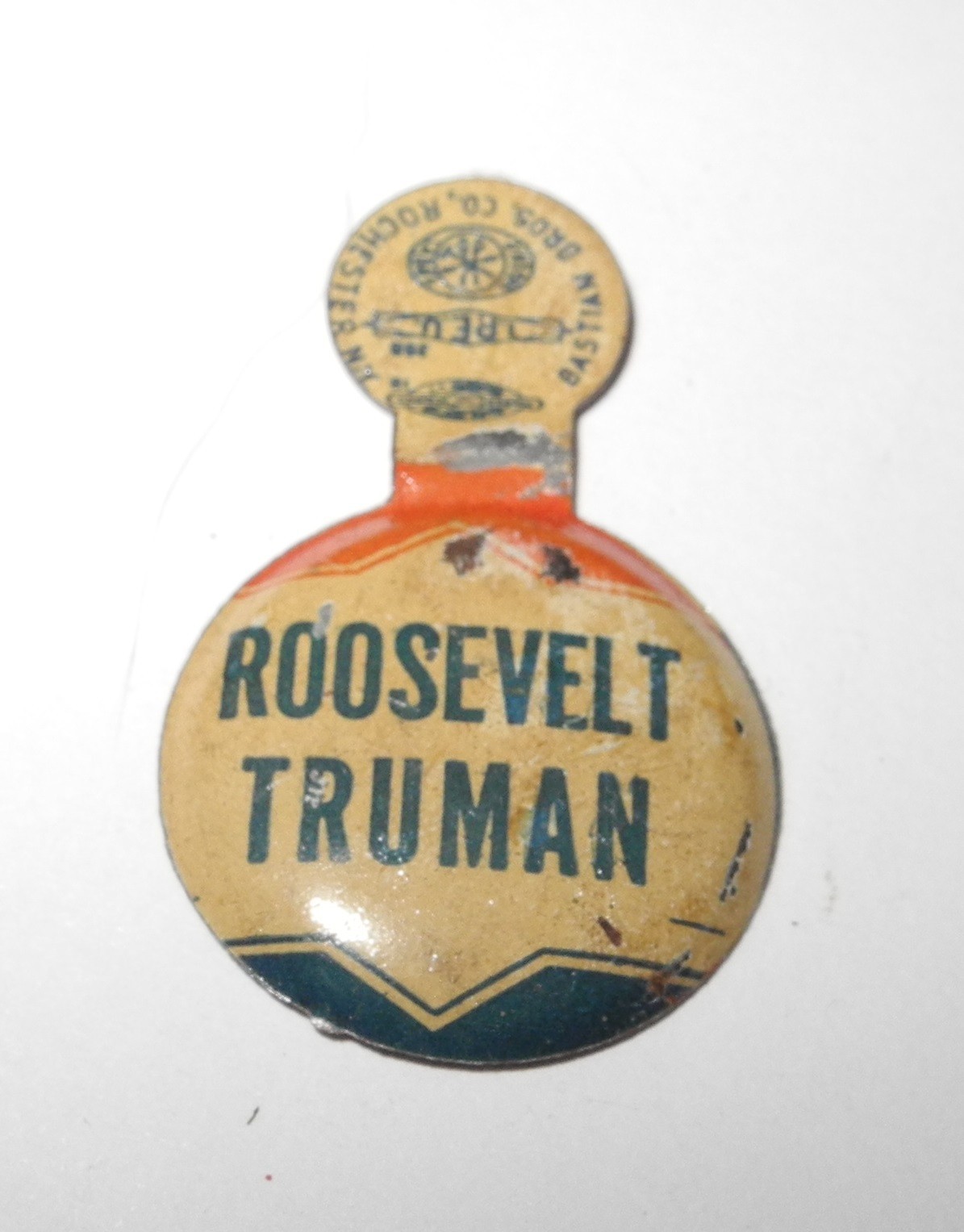 1944 ROOSEVELT TRUMAN Political Campaign President Election Button 1.5″ Pin Tab