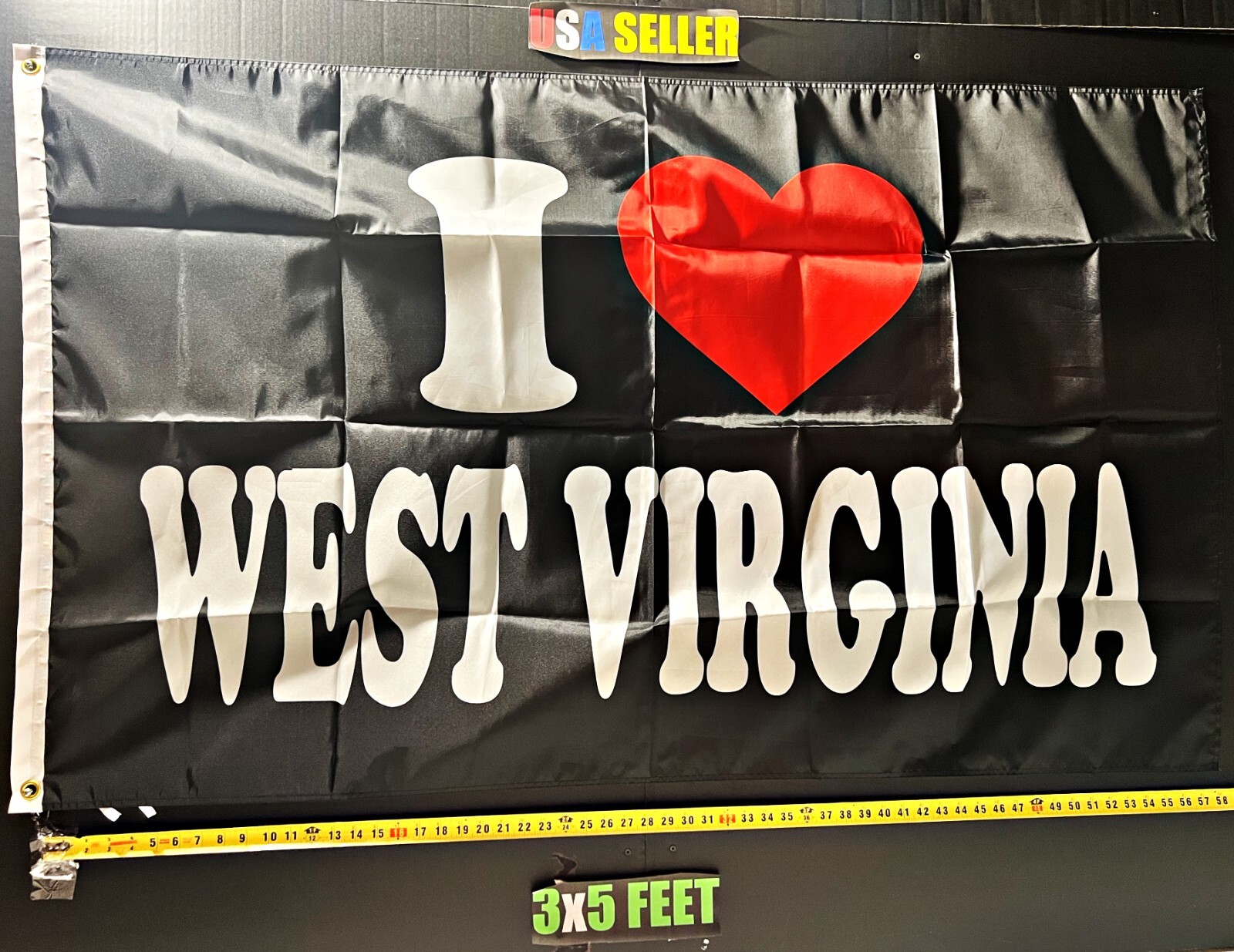 West Virginia Flag FREE SHIPPING State Man Cave College Dorm Room Sign USA 3×5′