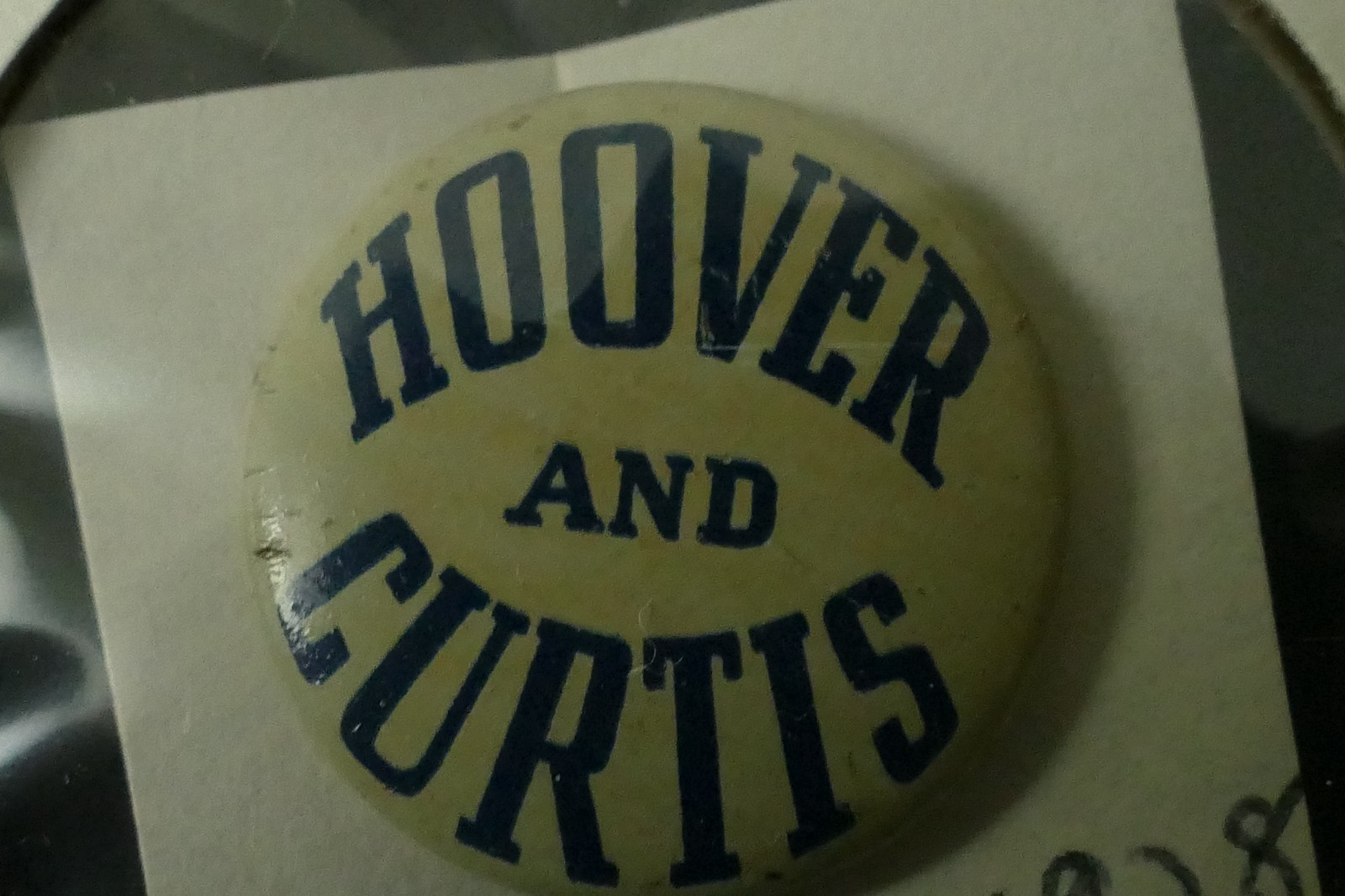1928 Herbert Hoover & Charles Curtis Presidential Campaign Button Pin 7/8″ Nice