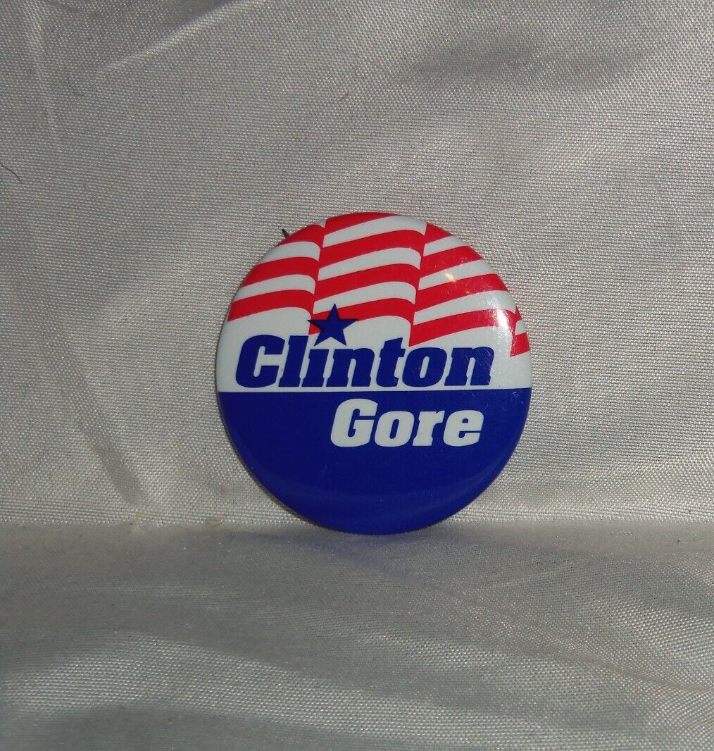 1990s Clinton*Gore Check YES Presidential Election Button