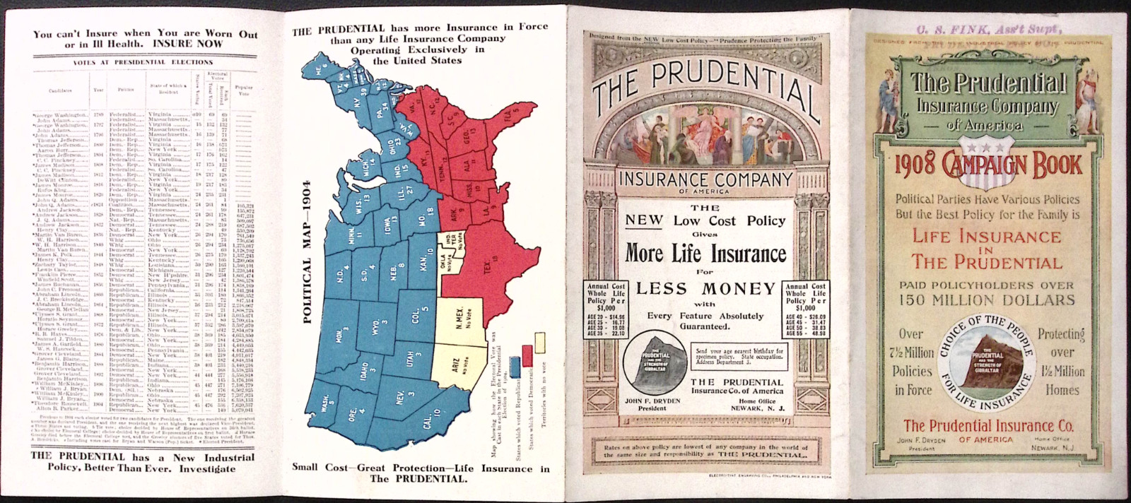 1908 The Prudential Insurance Co Campaign Book Presidential Campaign Info