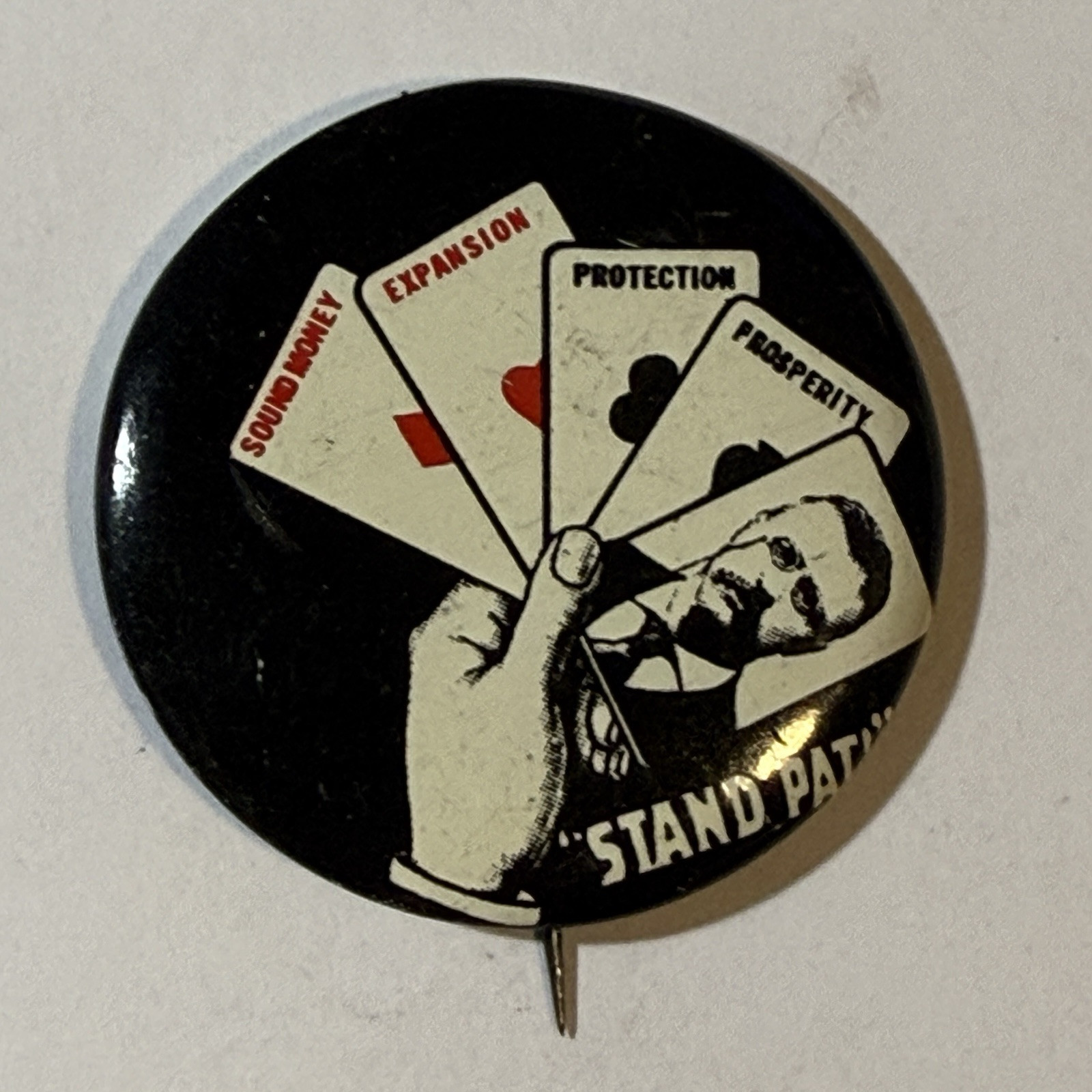 “STAND PAT!” Theodore Teddy Roosevelt Pinback Button Repro 1968 Abbot