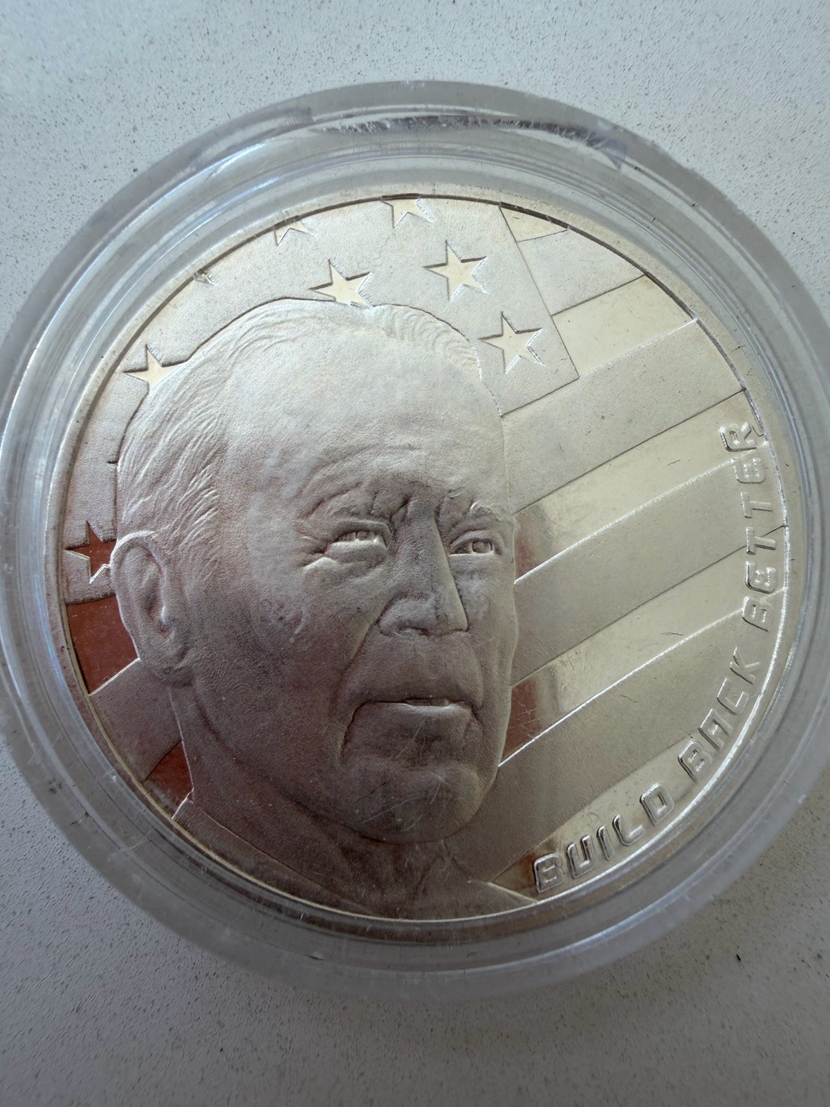 Joe Biden Build Back Better 2020 Commemorative Silver Coin Politics Collectible