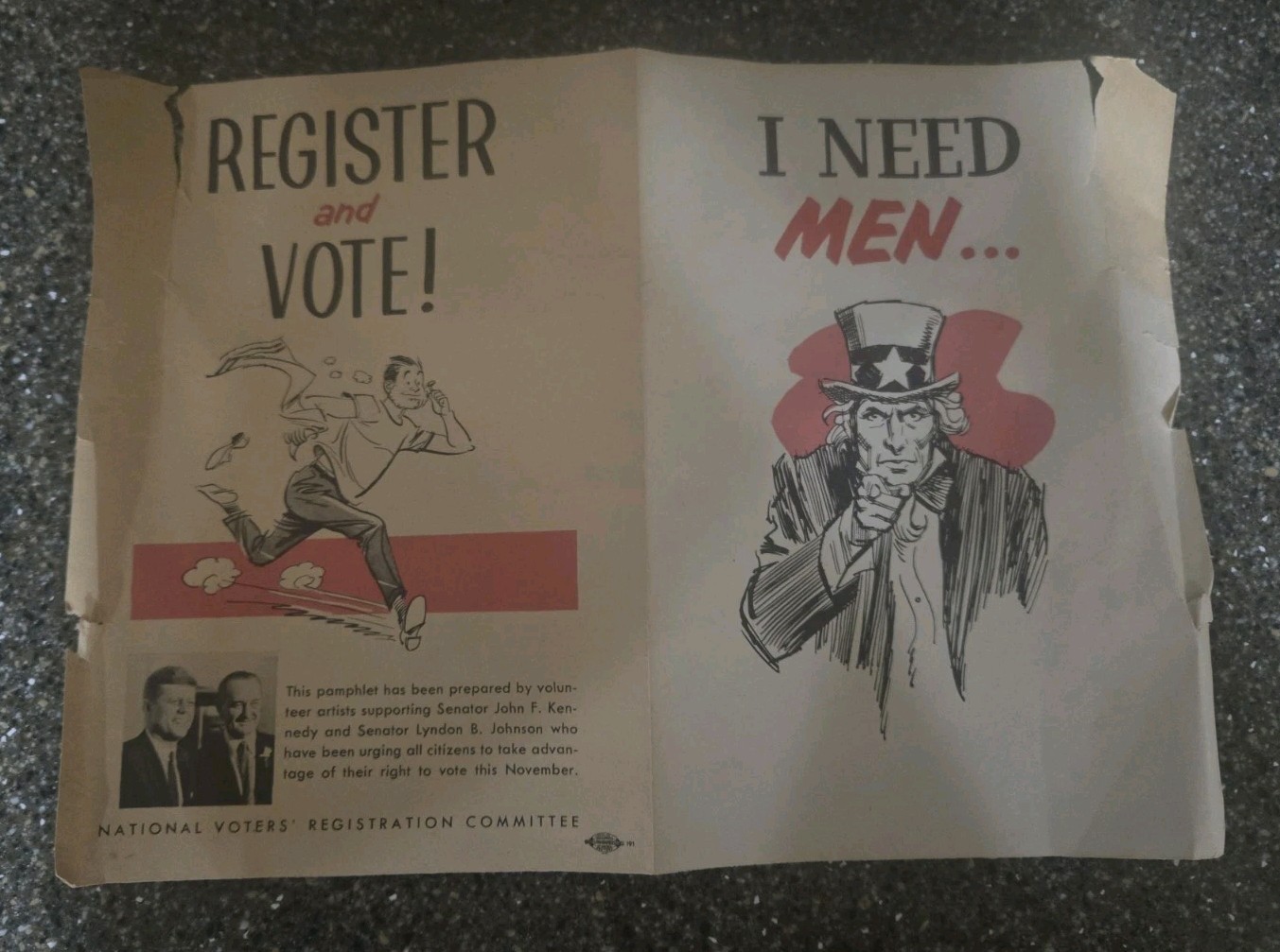 Vintage 1960 John F Kennedy for President Campaign Political Brochure Pamphlet