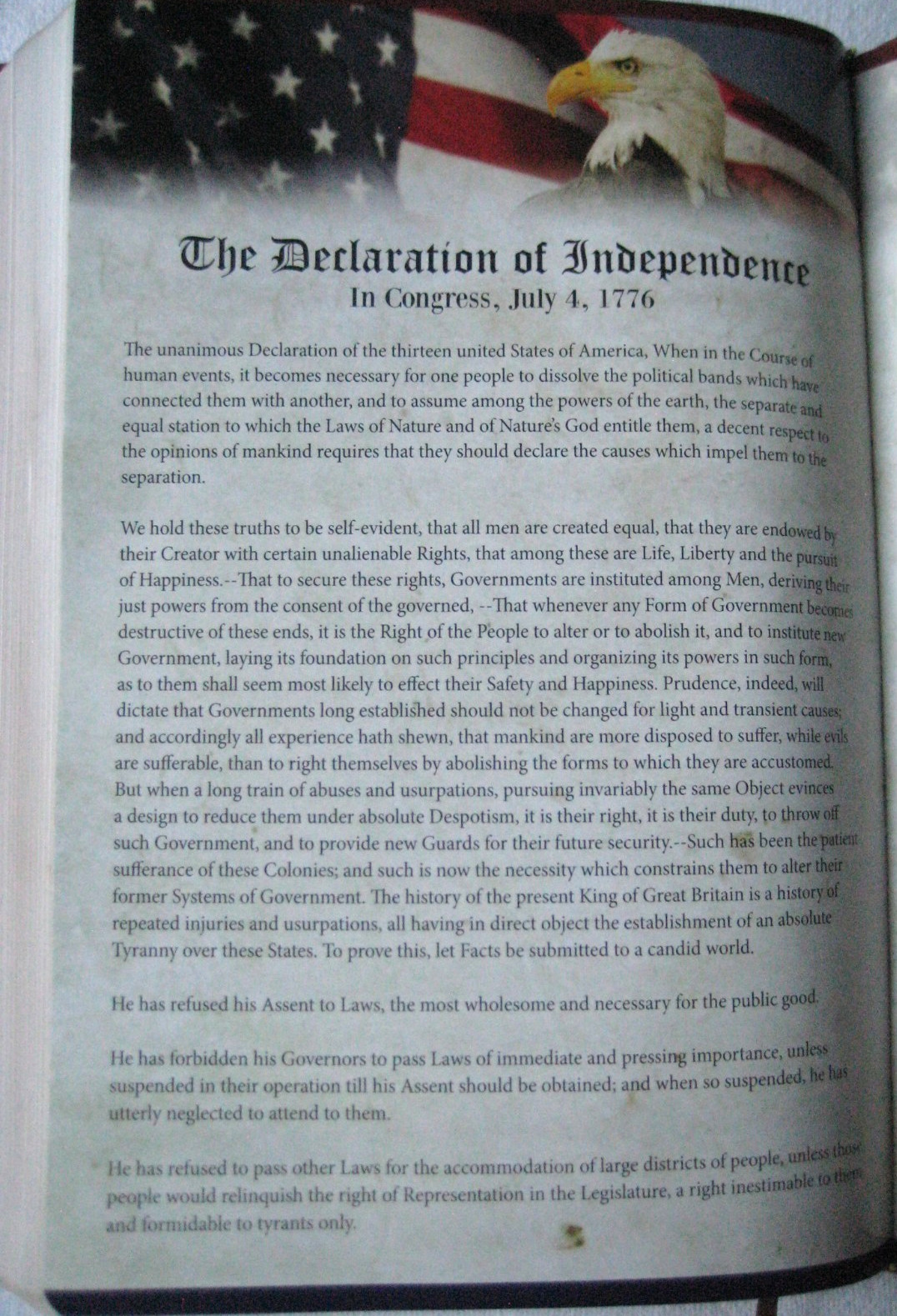 God Bless The USA Bible President Donald Trump Inauguration Day Edition LG Print