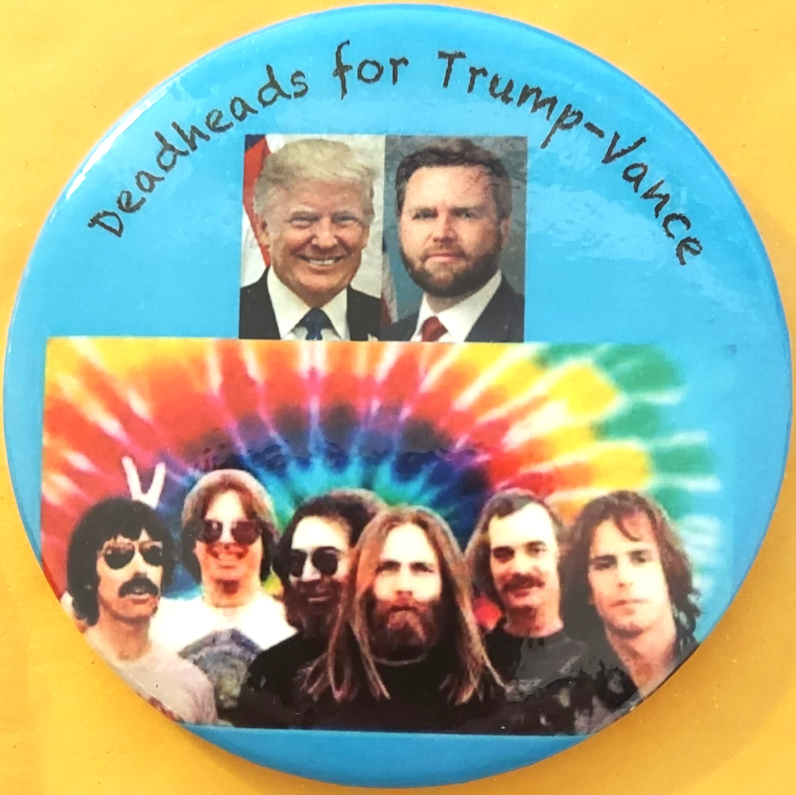 2024 Deadheads for Donald Trump President J.D. Vance VP Campaign Button 3″