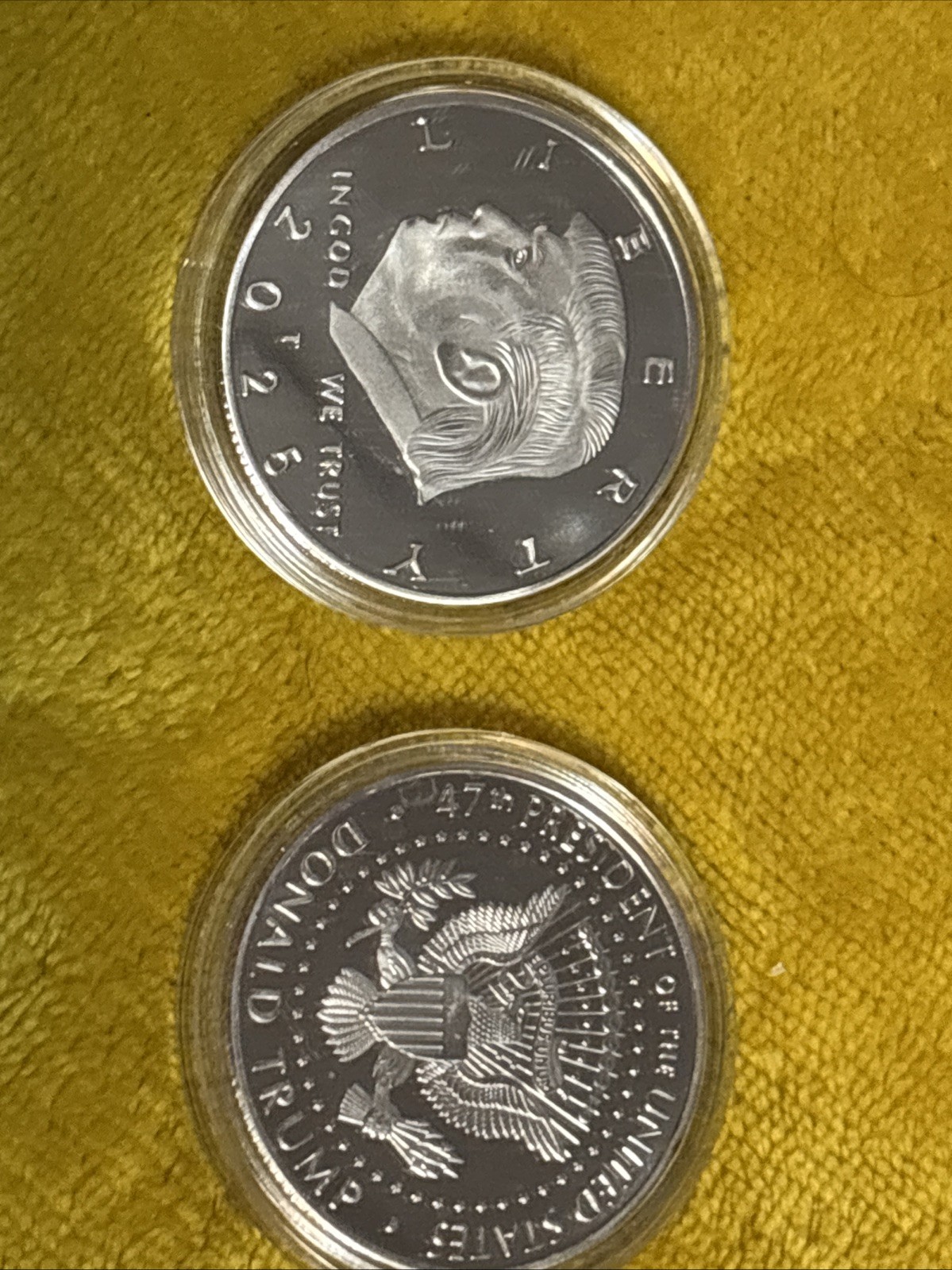 Donald Trump Silver Coin 2025 Set Of Two