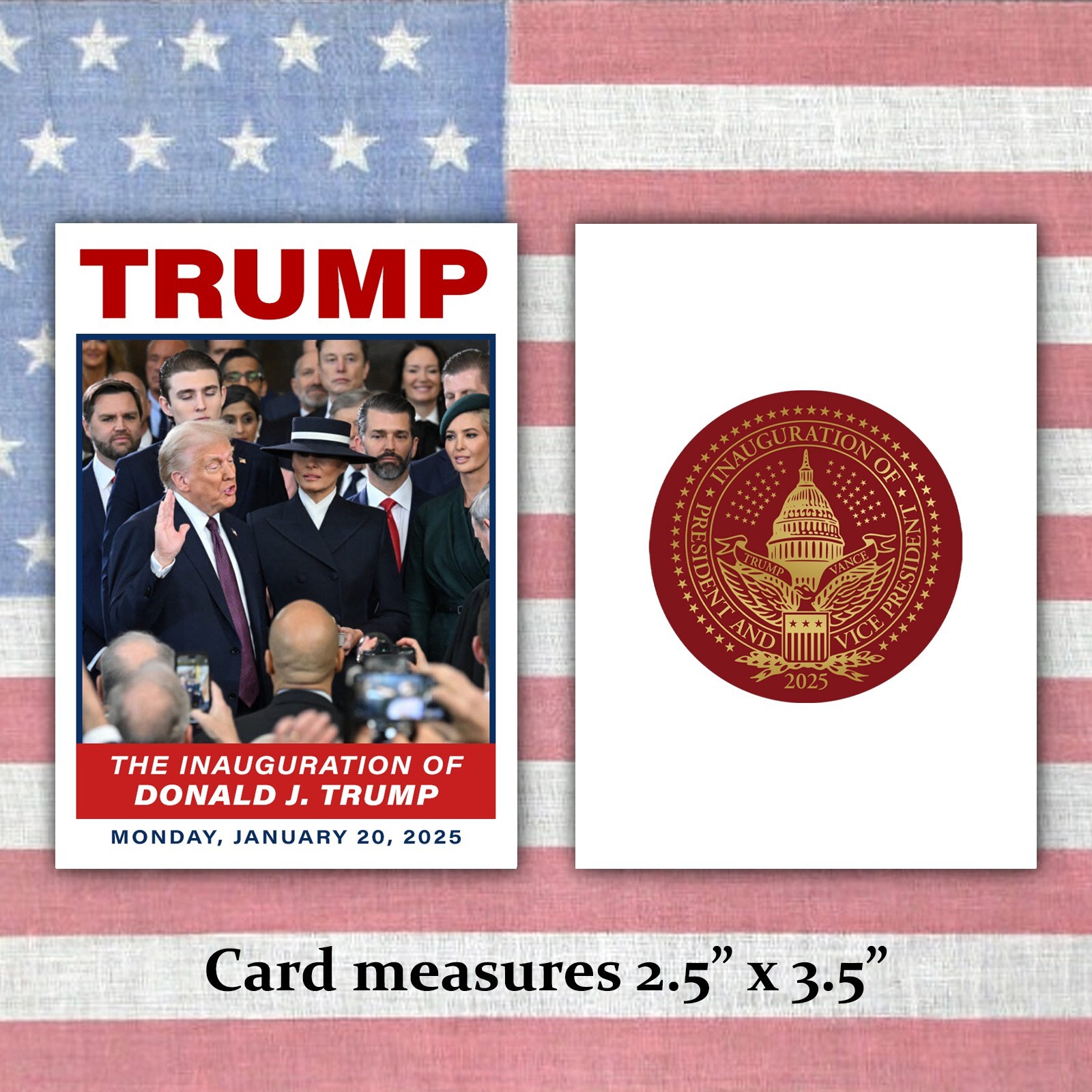 Donald Trump Commemorative 2025 Presidential Inauguration OATH Trading Card MAGA