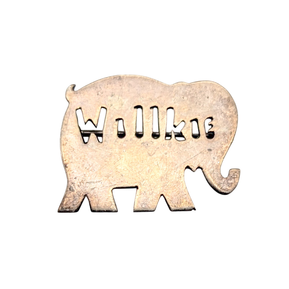 Vtg 1940 Sterling Silver Wendell Willkie Elephant Campaign Pin Leonore Doskow