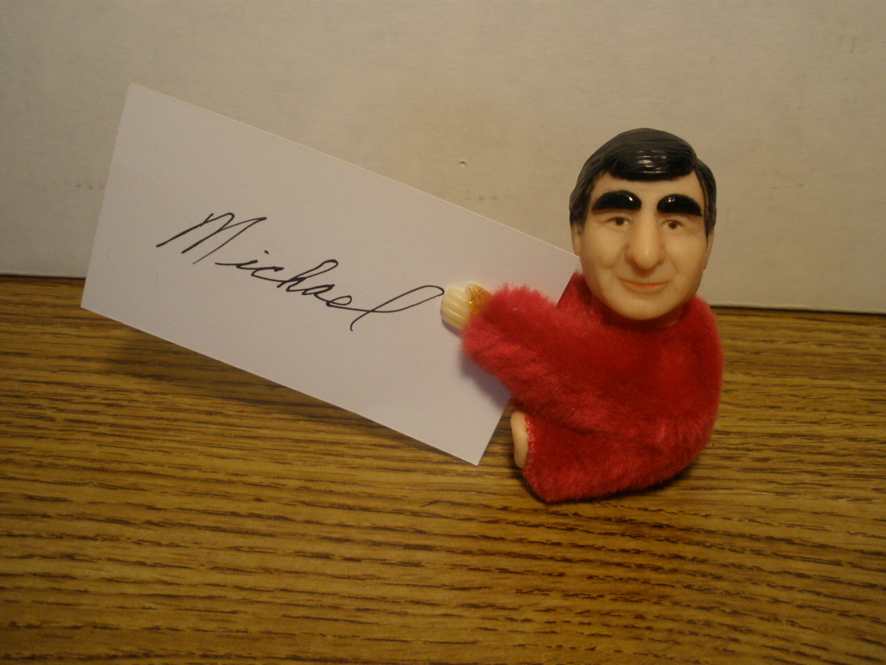 rare 1988 MICHAEL DUKAKIS Clip-On Grip Place Card Pencil Hugger plush