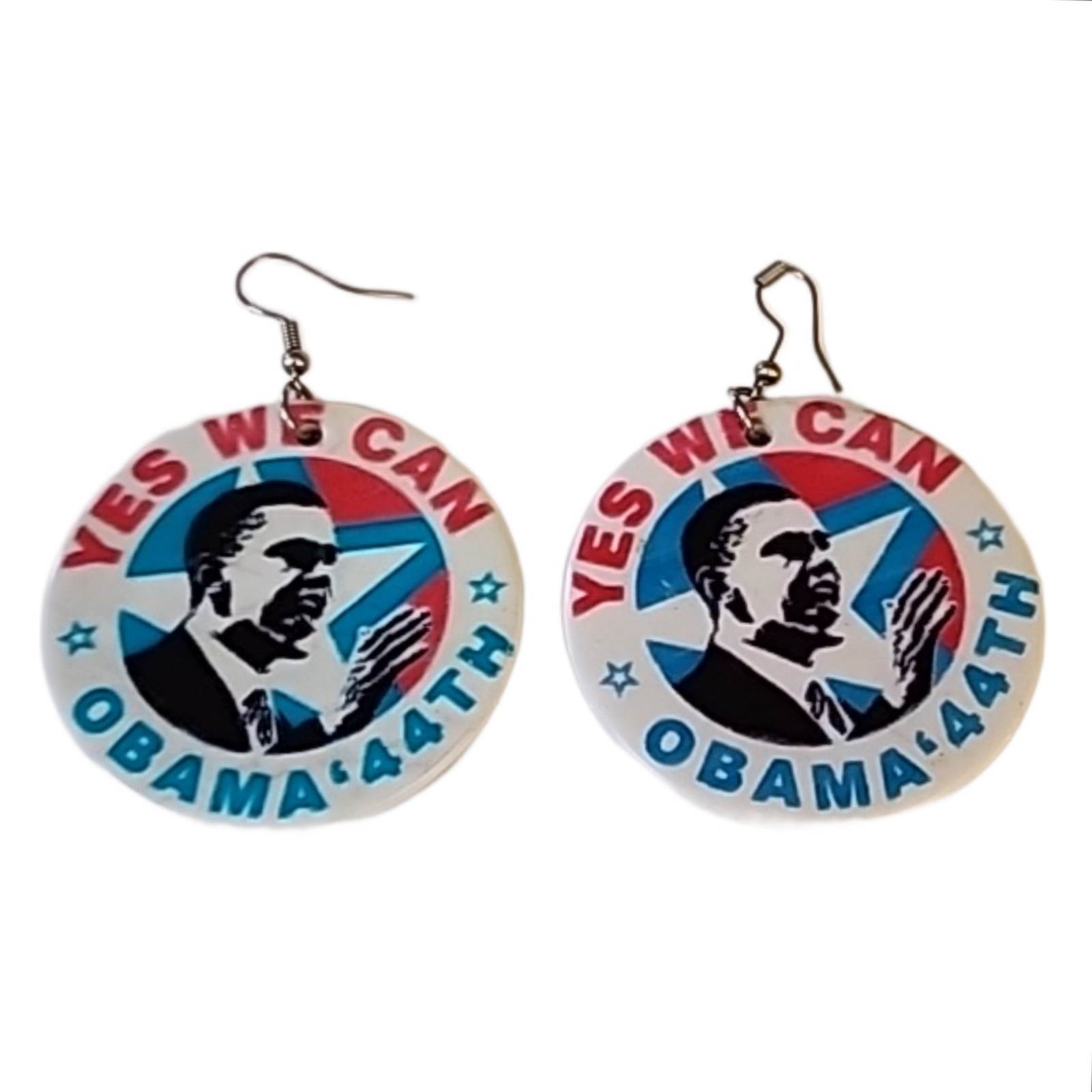 President Obama 44th Yes We Can Earrings 2008 Vintage Vintage