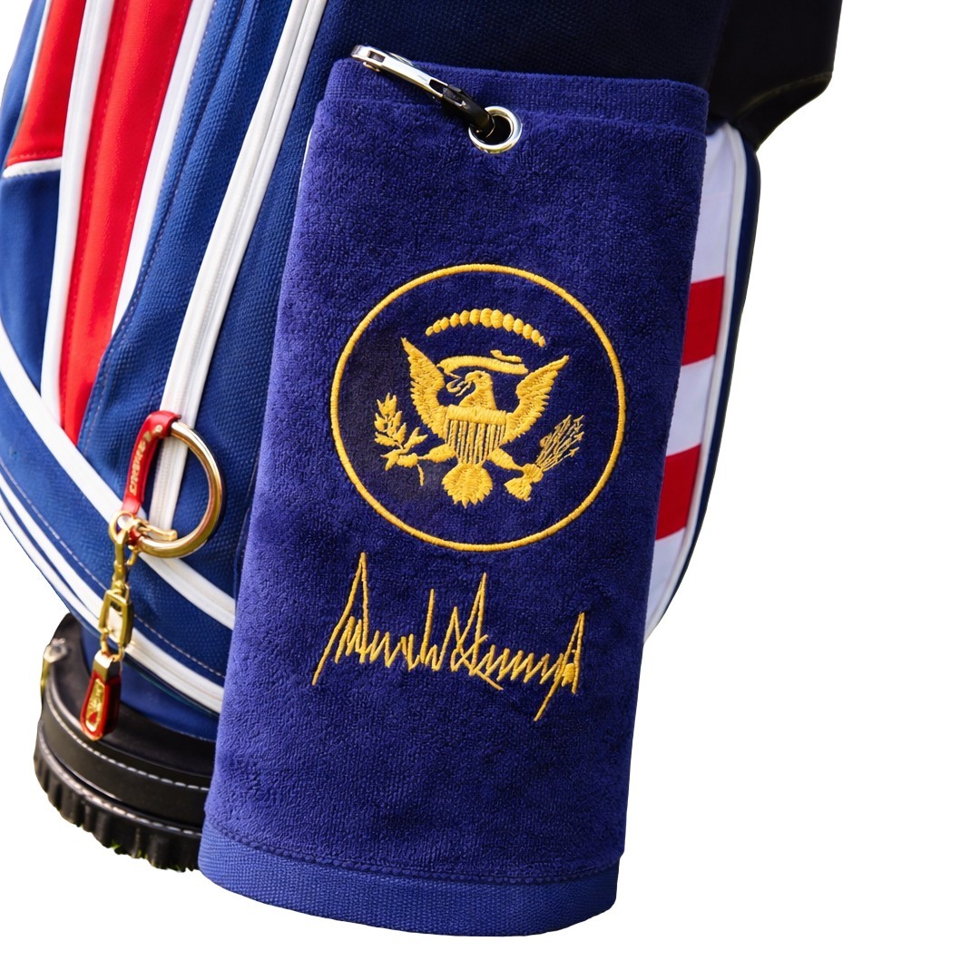 President Trump Signature Presidential Seal Navy Blue Embroidered Golf Towel