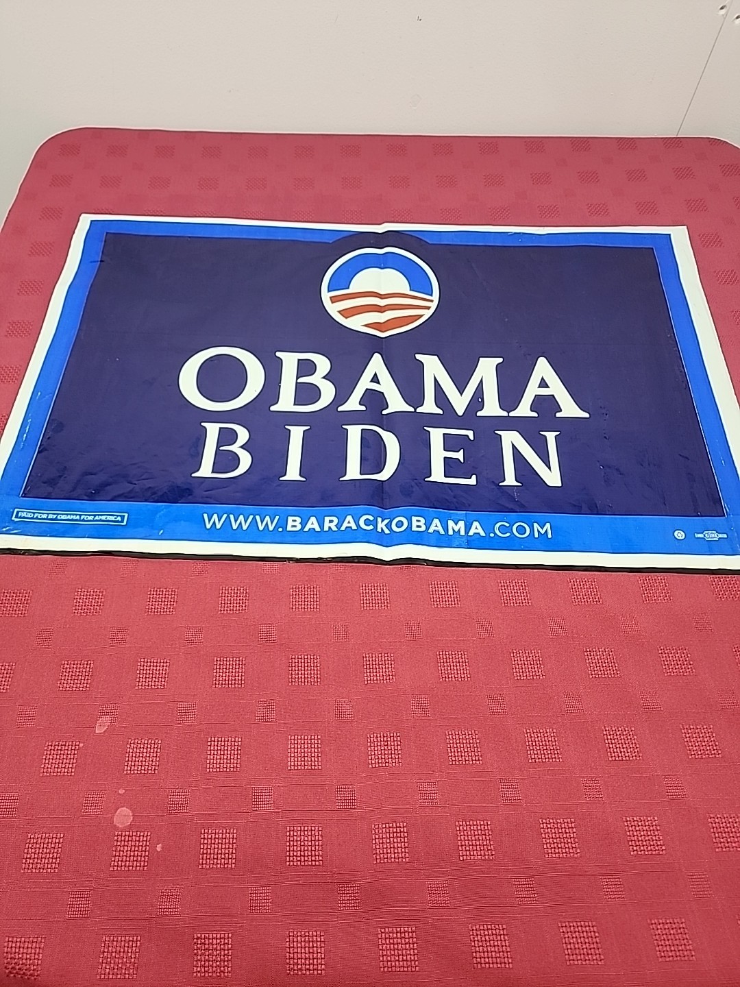 OBAMA/BIDEN Yard Sign 2008 Presidential Election Plastic Poster 2 Sided 26 X 18