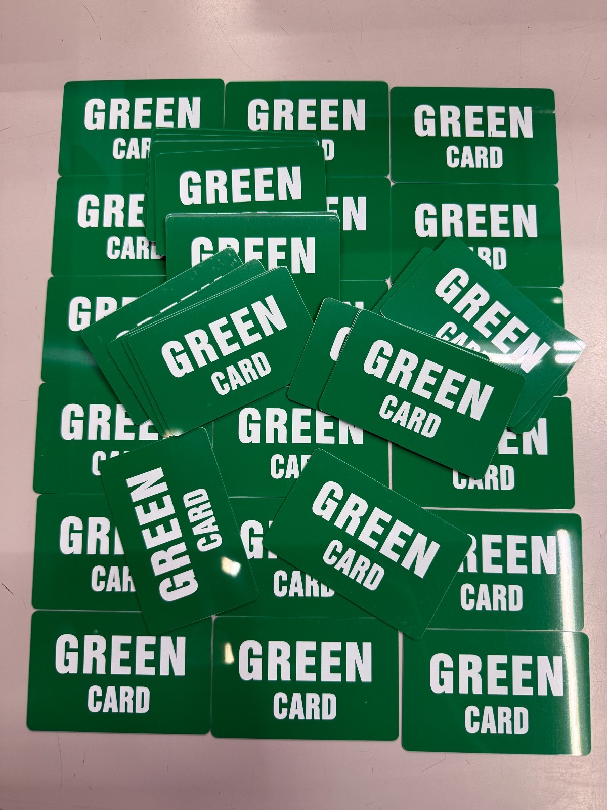 Green Card LOT of 25 Cards Plastic Funny Practical Novelty Joke Trump Wholesale