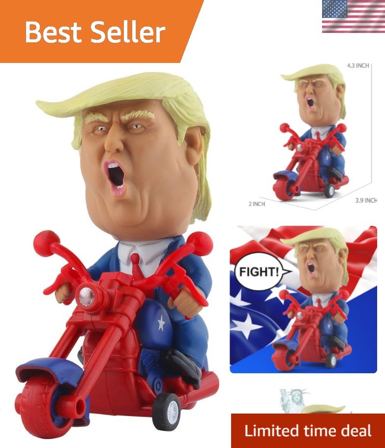 Big Head Donald Trump Figure on Motorcycle – Ideal 2024 Election Collectible
