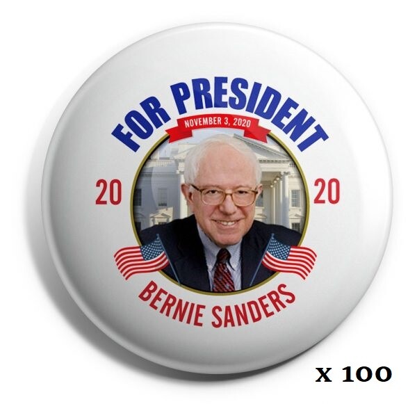 Bernie Sanders 2020 For President Campaign Pins – Wholesale Lot of 100
