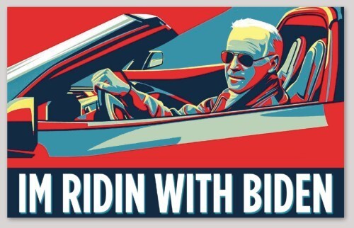 Im Ridin With Biden Joe Biden For President 2020 ’20 Blue 6×3.75 Bumper Sticker