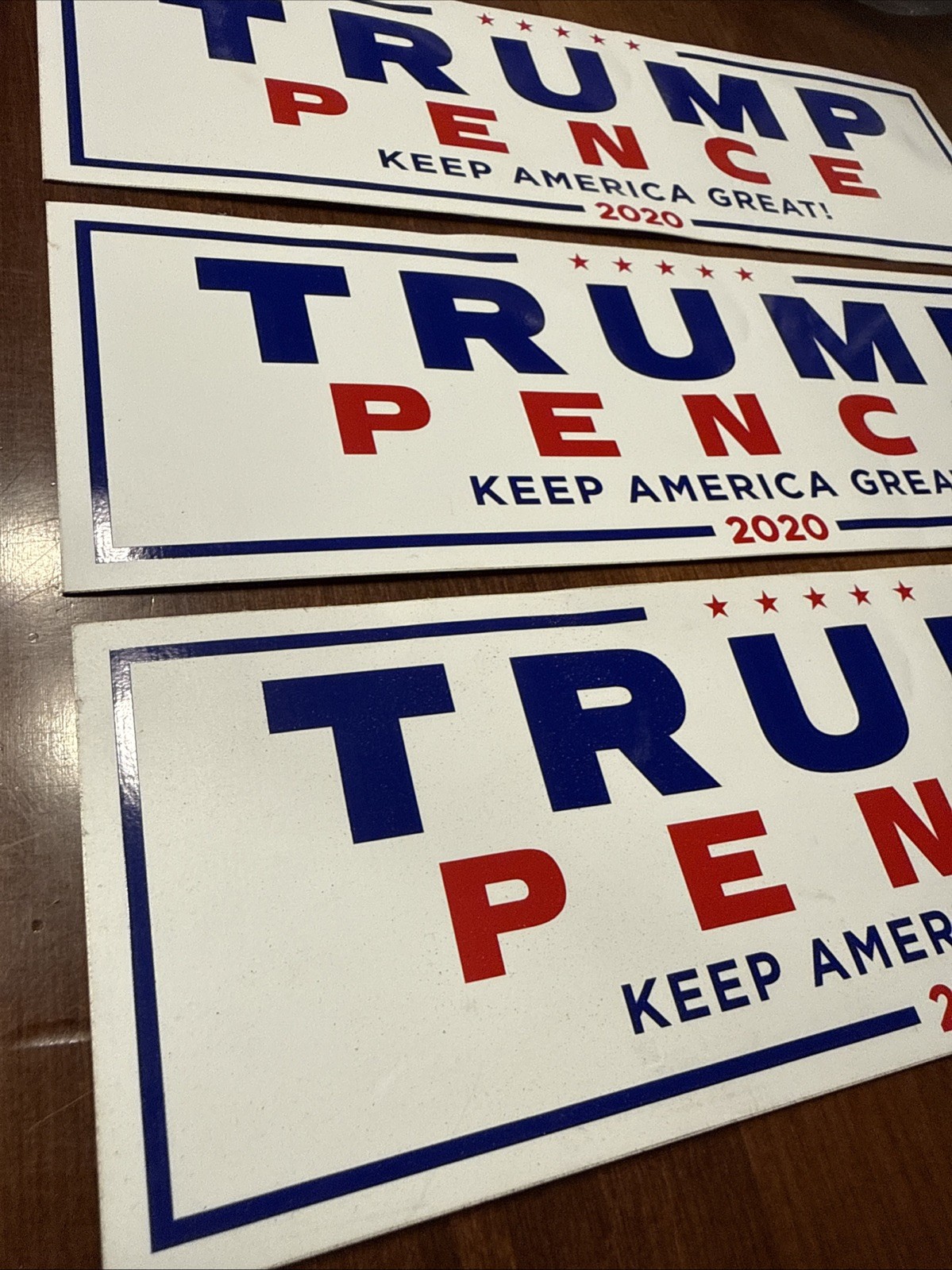 Lot Of 3- Donald Trump Mike Pence Official 2020 President KEEP AMERICA GREAT