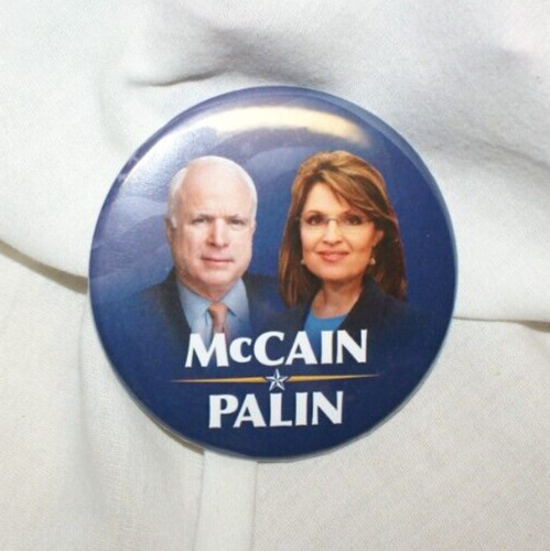 John McCain Sarah Palin Button Pinback 2008 Presidential Campaign Republican GOP