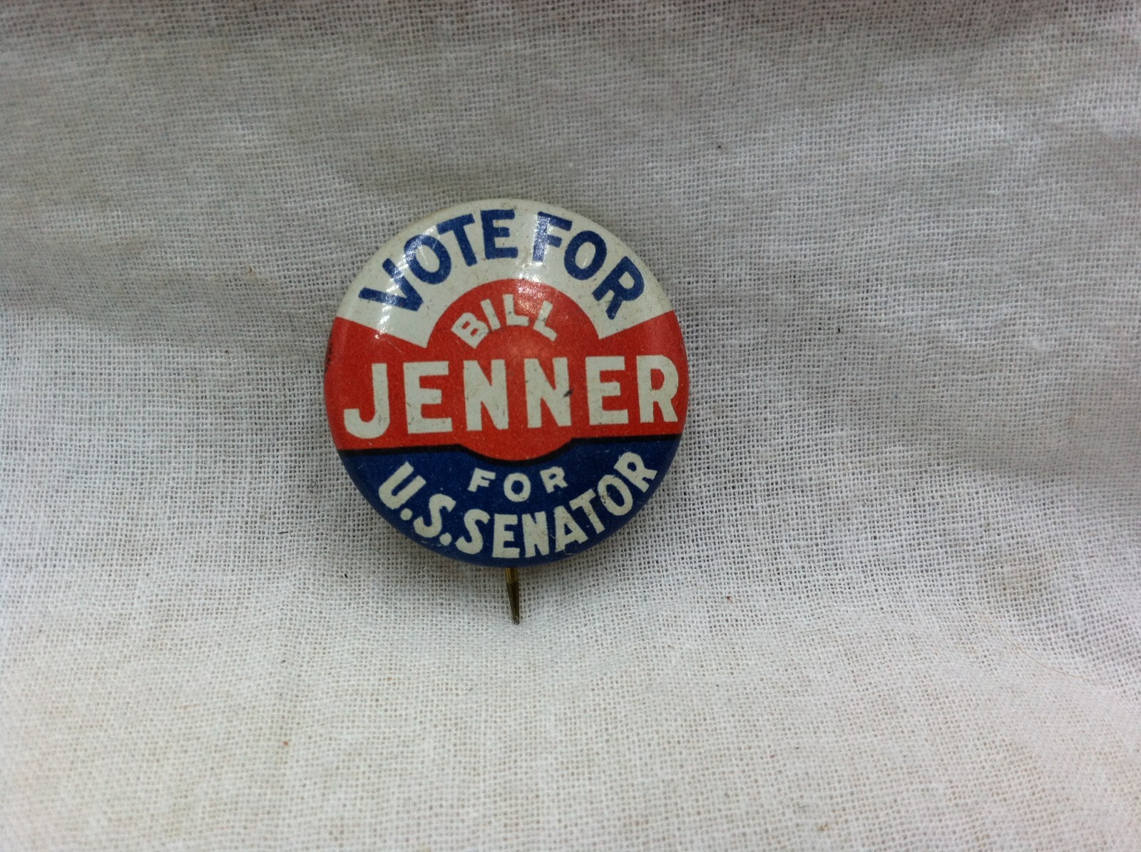 William “Bill” Jenner 1940’s-1950’s U.S. Senator Indiana pinback button