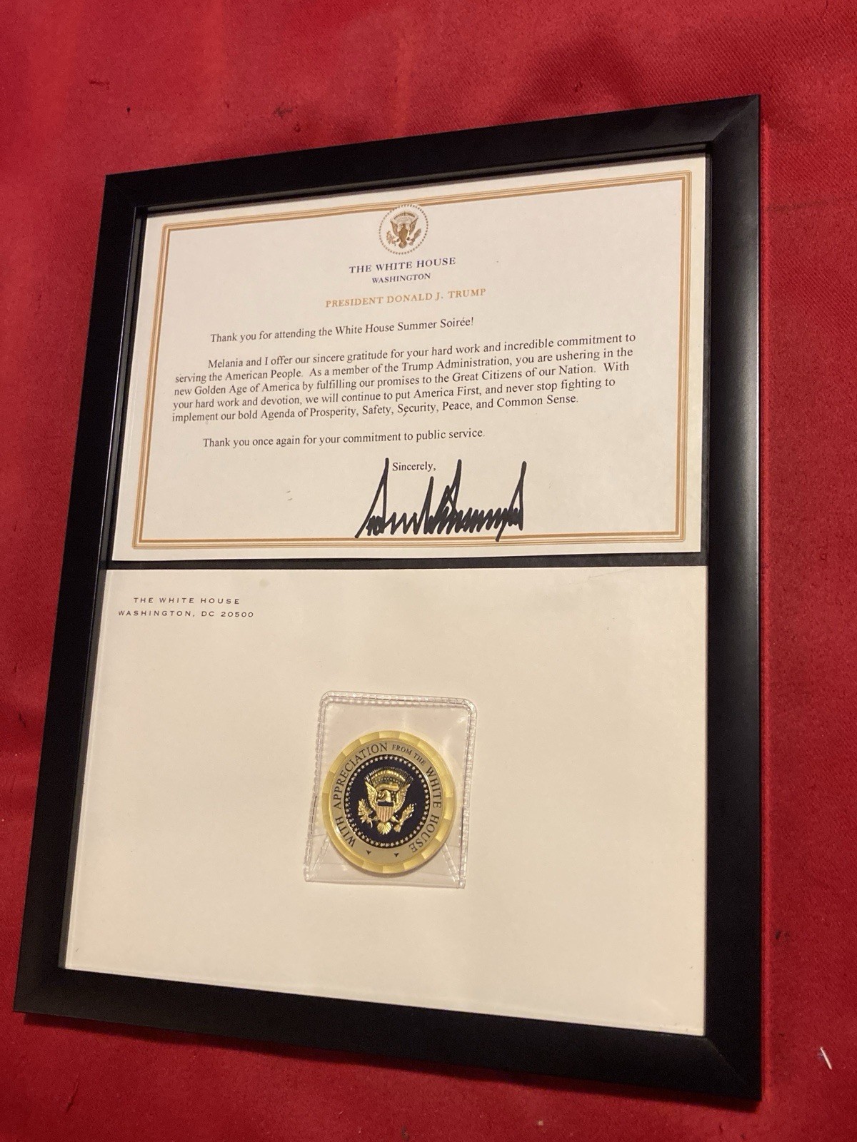 Donald Trump White House Summer Soirée Appreciation Coin/Medallion 2025