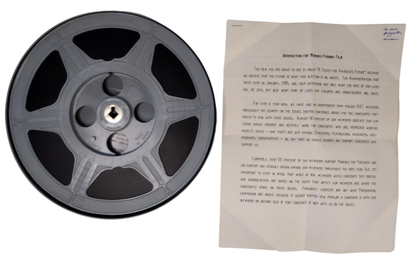 Walter Mondale 1984 Presidential Election Promo 16mm Film BAC Bricklayers Union