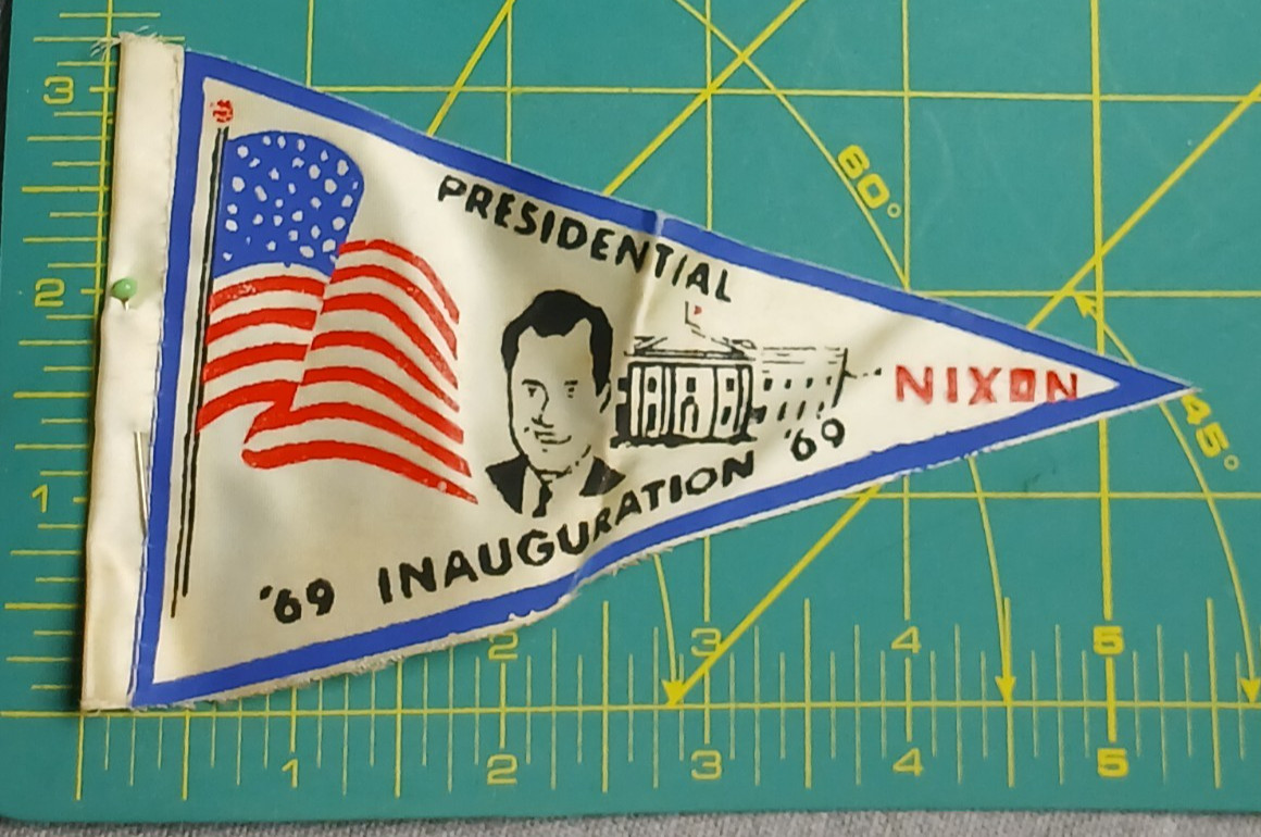 Richard Nixon 1969 Inauguration Pennant Vintage Banner “’69 Nixon” – Used