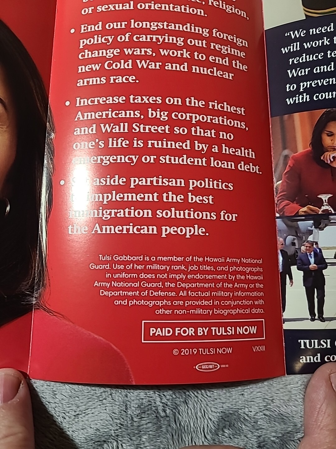 Tulsi Gabbard Official Campaign Flier From 2019 *Rare* Hard To Find Trump s Pick
