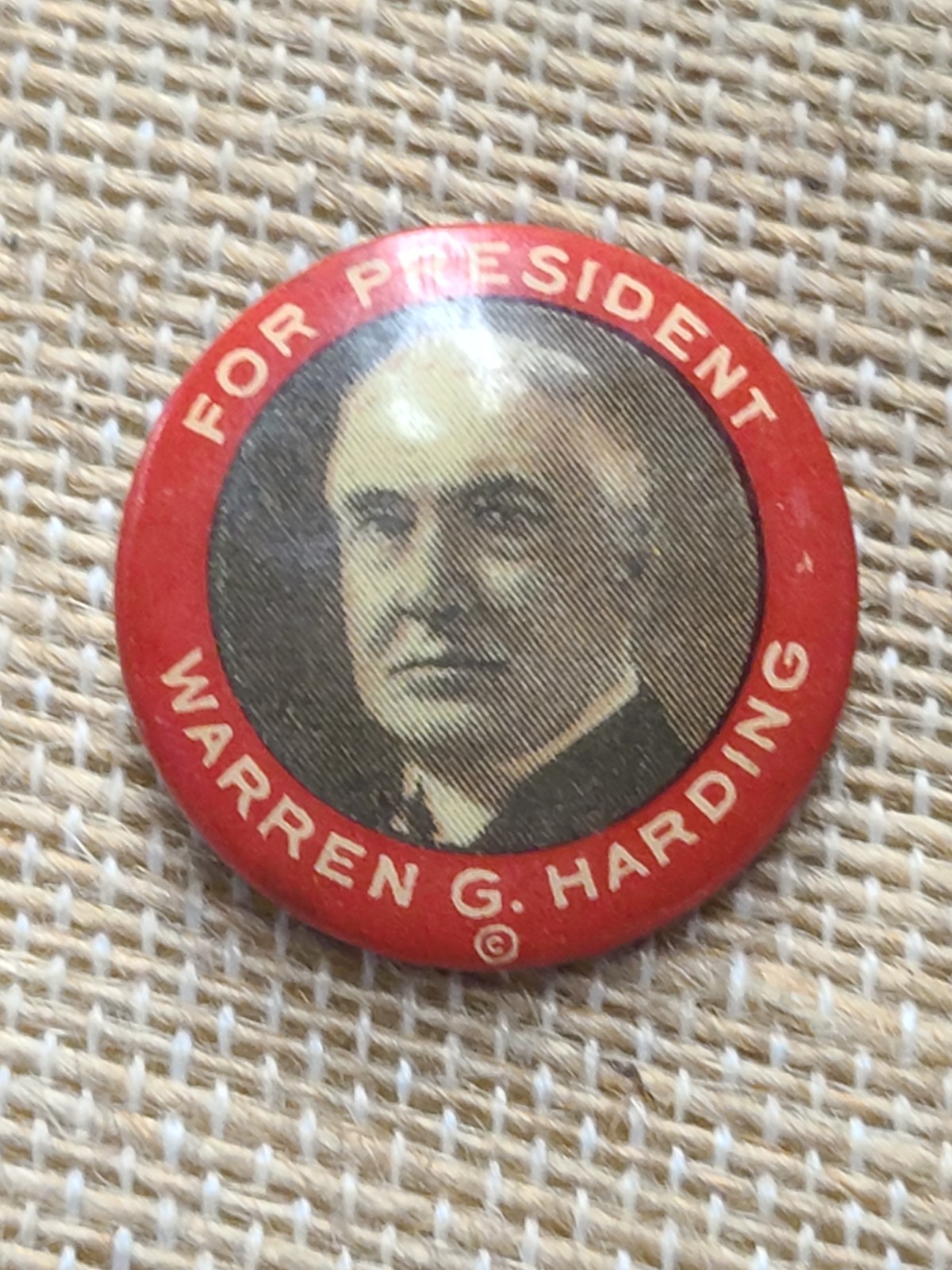 1920 7/8″ Red Background Warren G. Harding Presidential Campaign Button