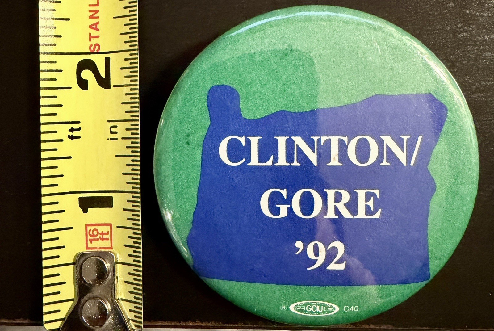 Bill Clinton 1992 for President Oregon Pin 2″ Button Al Gore Pinback