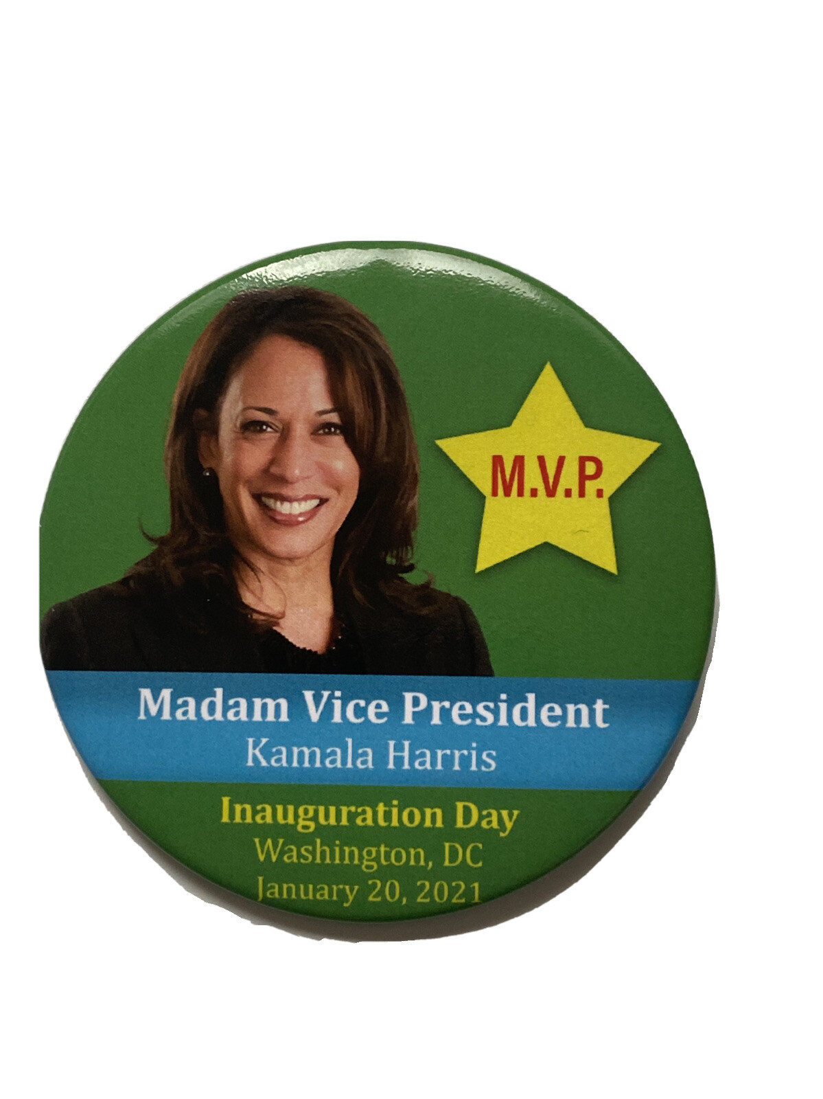 2021 Madam Vice President Kamala Harris 3″ Button MVP Inauguration Inaugural Pin
