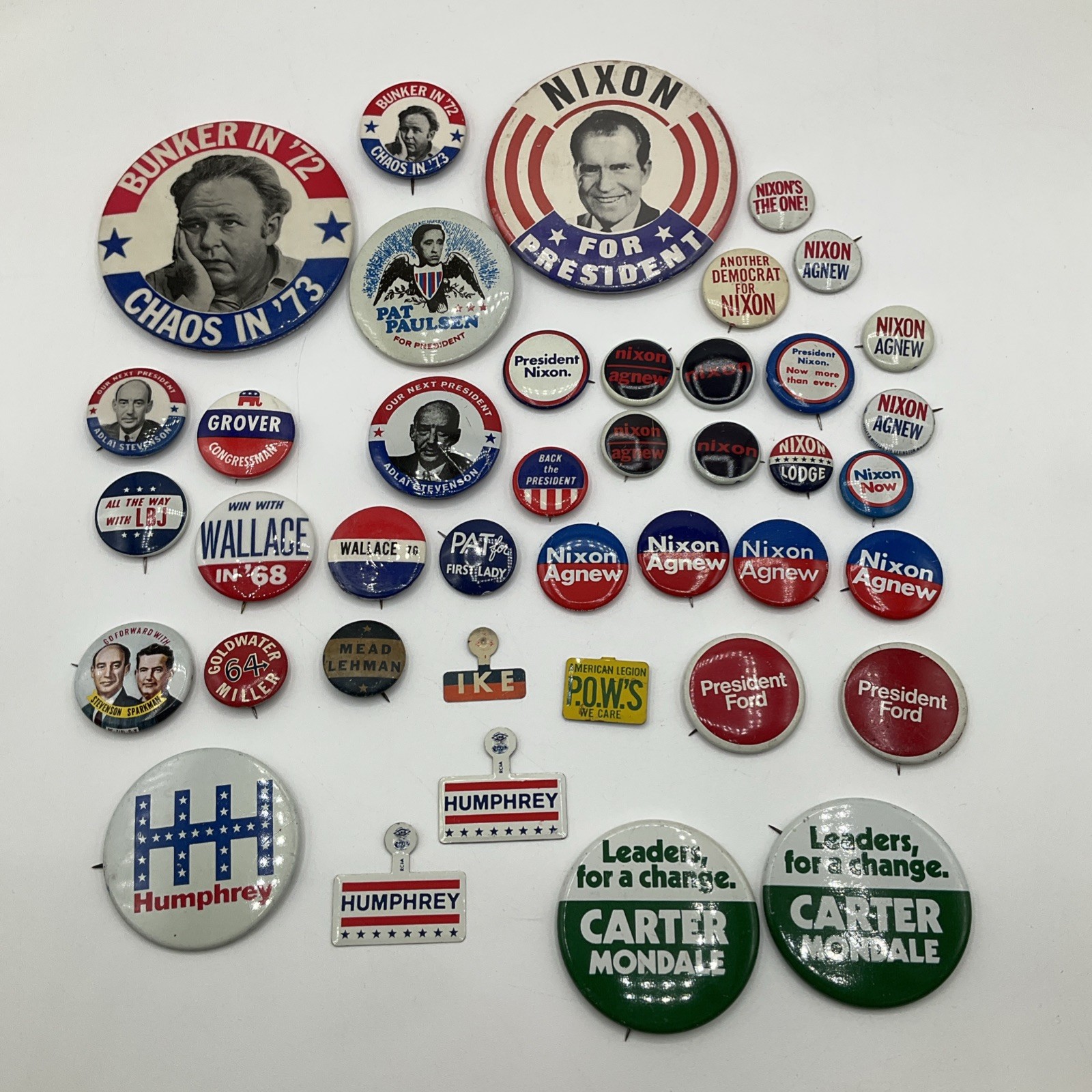 Lot of 1960’s & 1970’s Political Presidential Governer Campaign Pins Buttons