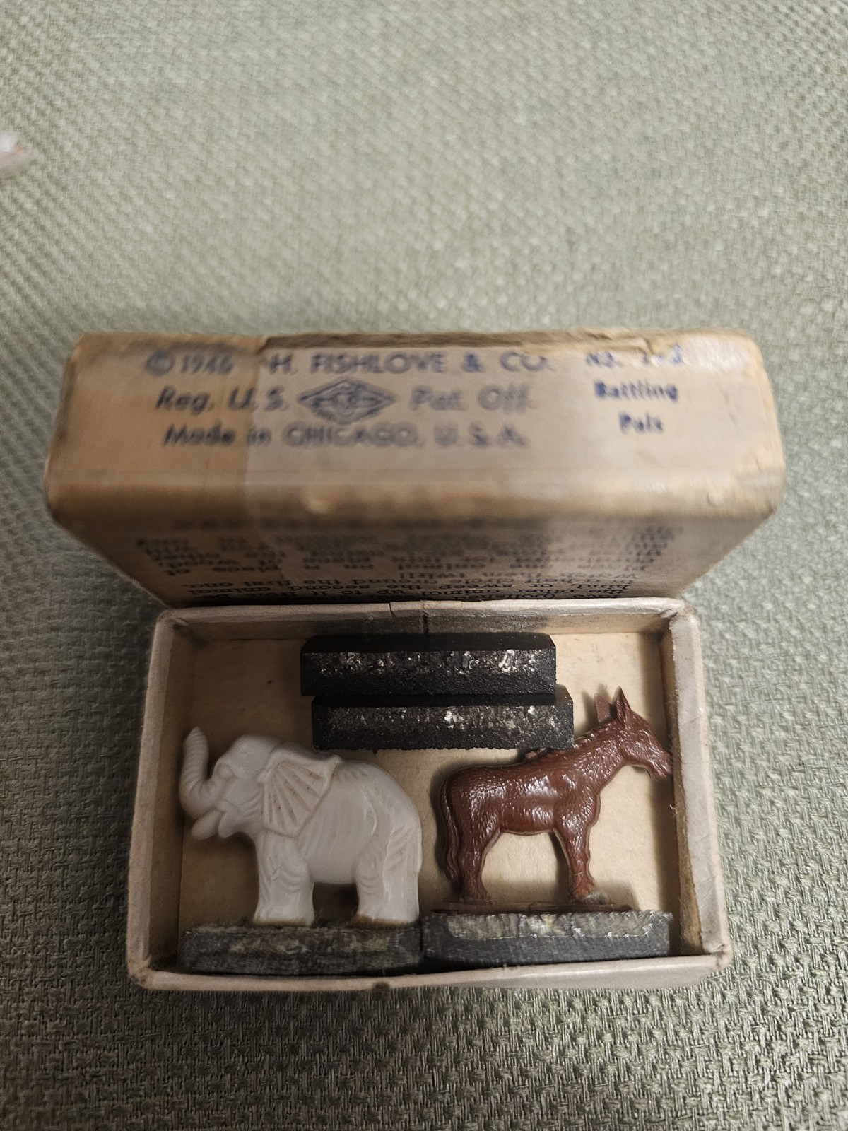 1945 Political Toy Magnetic Battling Pals Donkey Elephant Democrat Republican