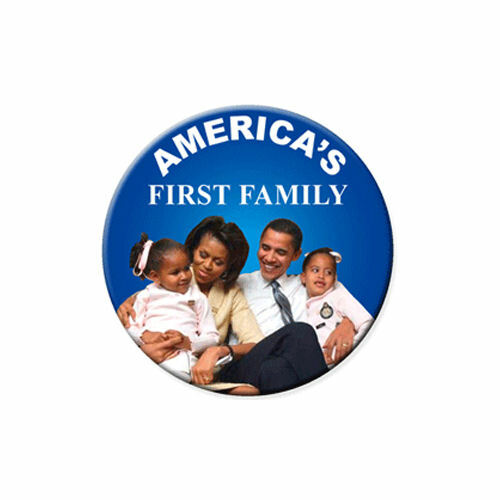 America’s First Family Barack Michelle Obama 3 Inch Button Pin 1st Term