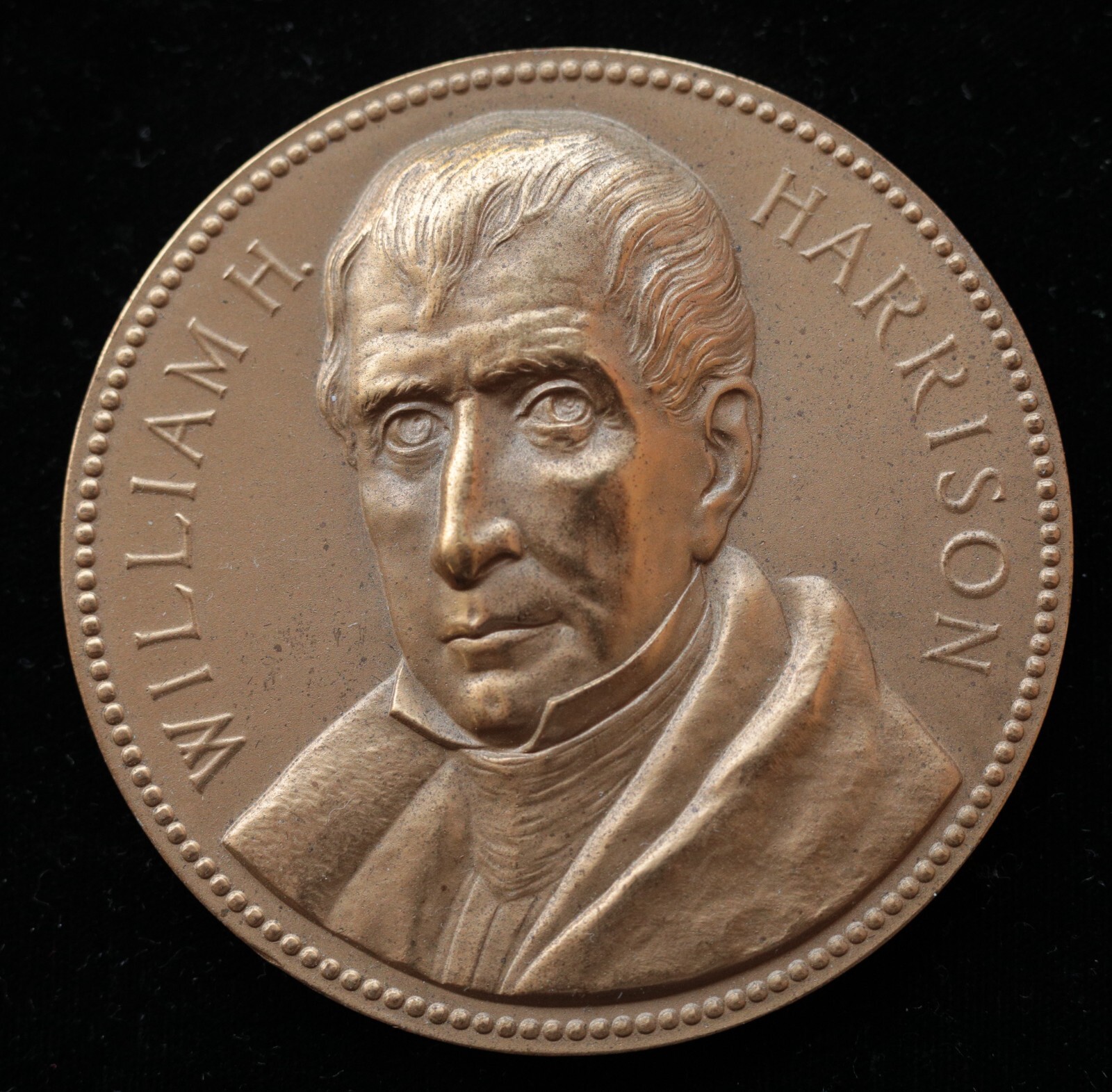 KAPPYSCOINS G9357 WILLIAM H. HARRISON US MINT INAUGURATION 3″ BRONZE MEDAL