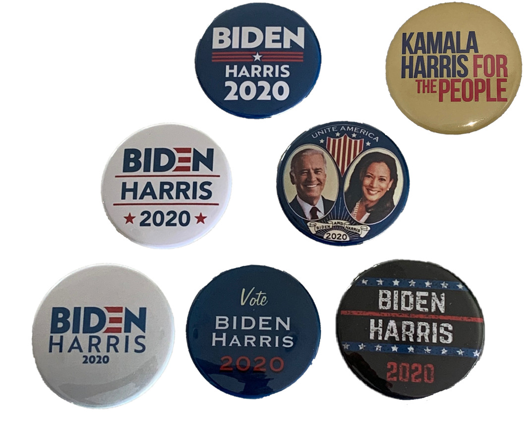 NEW! Biden/Harris 2020 Set of 7 Pins – Joe Biden & Kamala Harris (2.25″ Buttons)