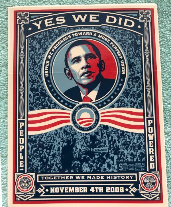 OBAMA 2008 YES WE DID Stickers Lot of 5 Original 4″ x 6″ Political History