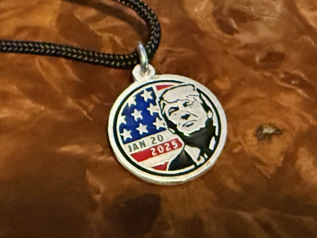 TRUMP 2025 inauguration sterling silver pendant USA!