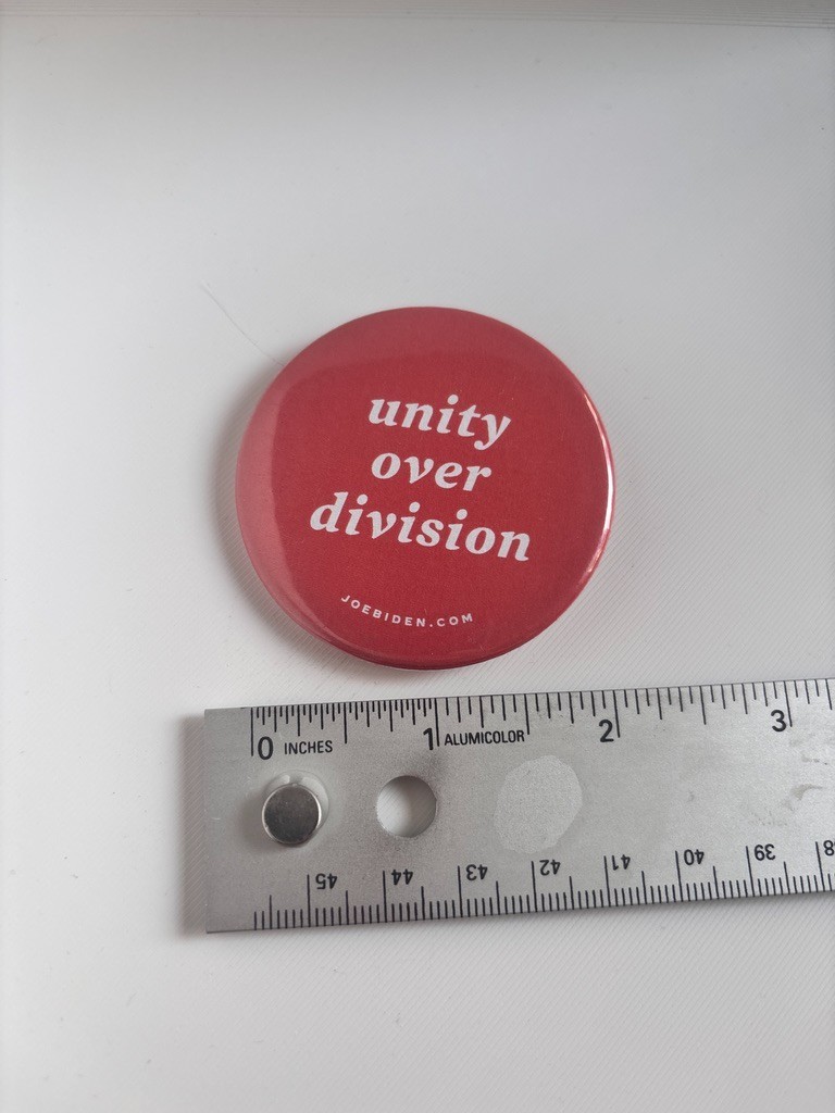 2020 Joe Biden Presidential Campaign Button 2.25″ “Unity Over Division” Rare
