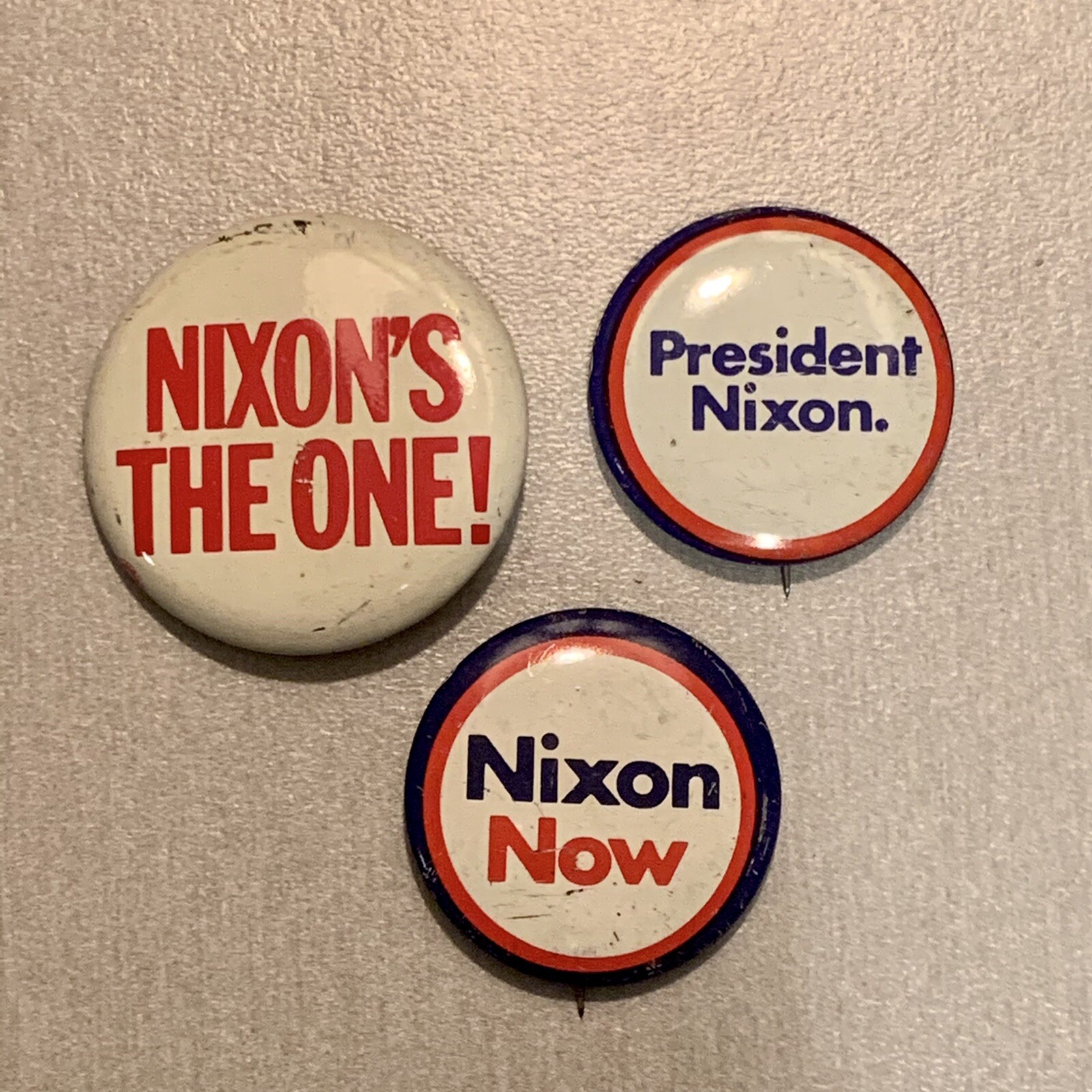 Set of 3 VTG 1960s-1970s Nixon Pinbacks 