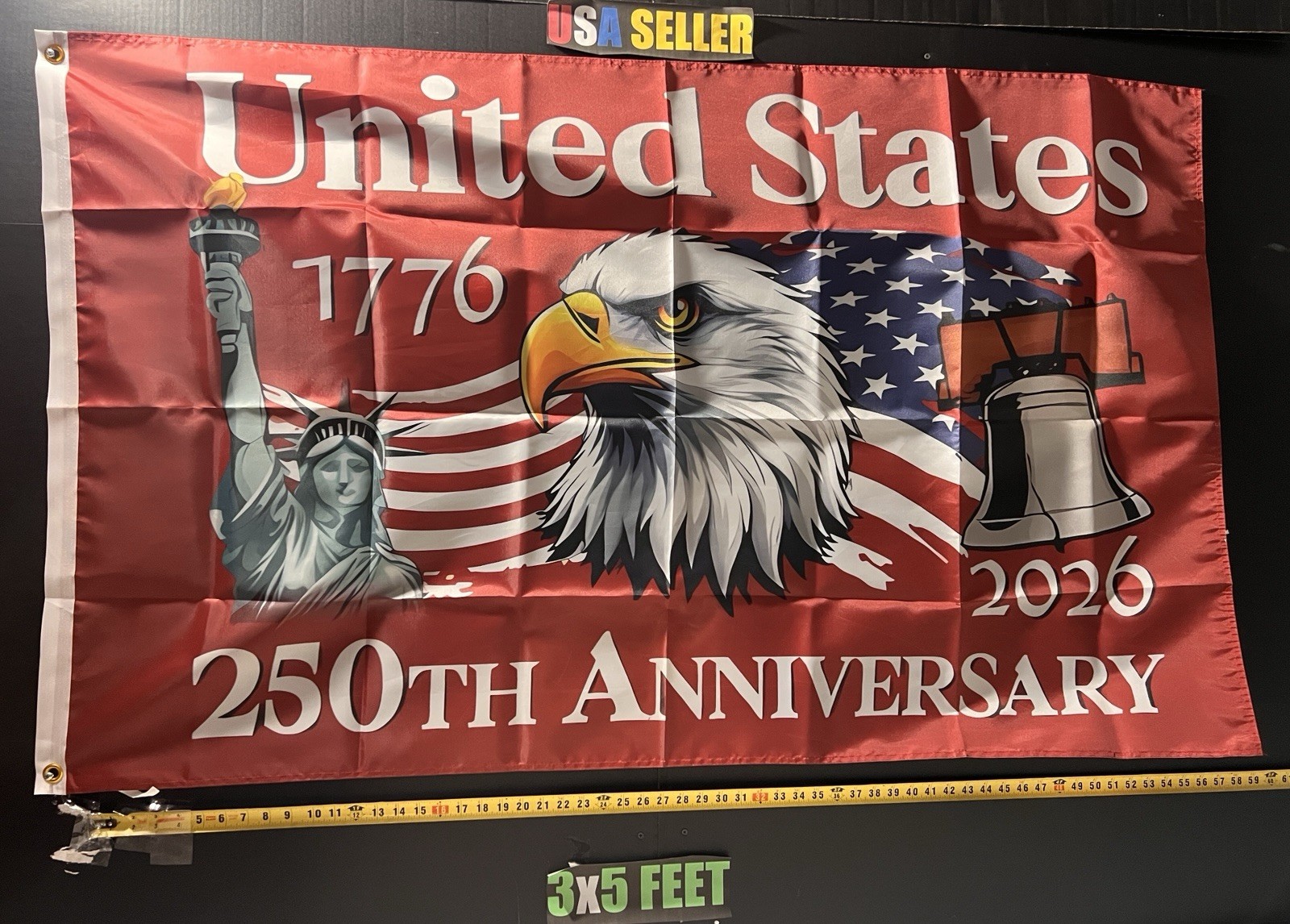 USA 250 Year Anniversary 1776-2026 Flag FREE SHIP Freedom Independence Sign 3×5’