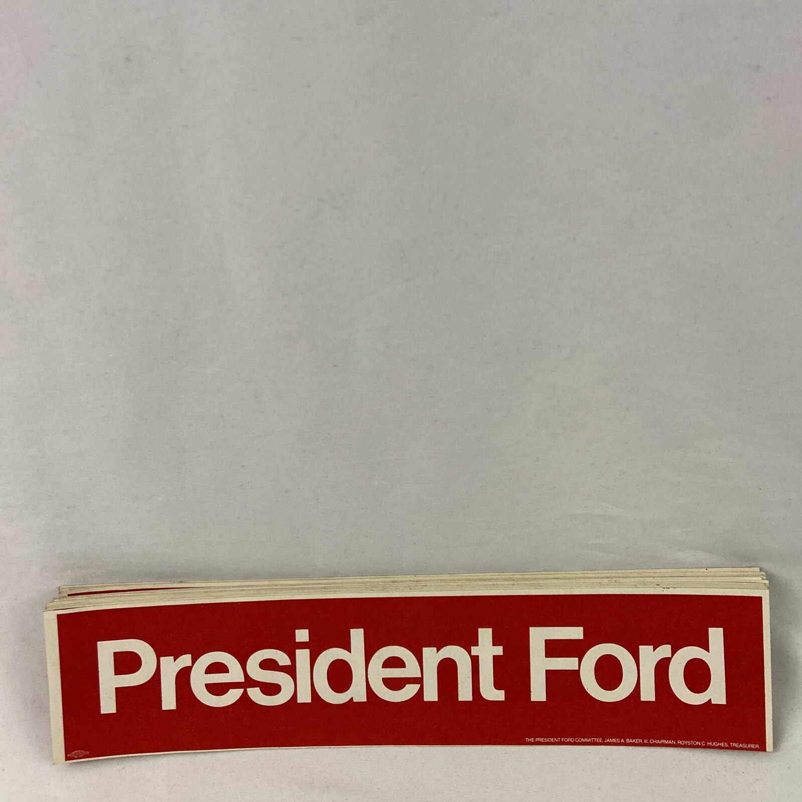 President Ford 1976 Reelection Red Presidential Campaign Bumper Sticker