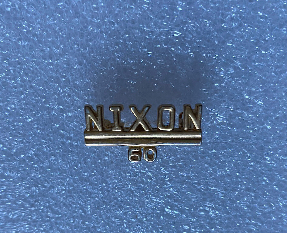 Richard Nixon 1960 political campaign pin gold tone brooch