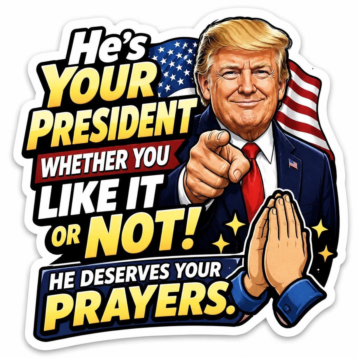 Trump Prayer Sticker Decal 3” Political Waterproof Laptop Cooler Car
