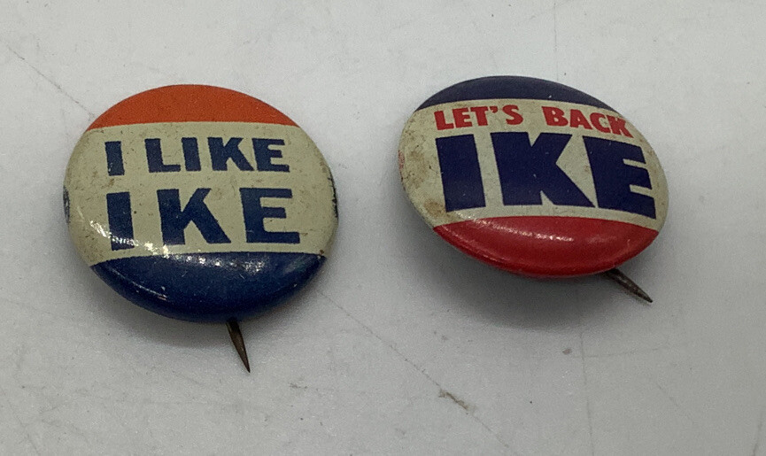 1952 Dwight Eisenhower Flasher Button Win With Ike Pictorial Productions +4